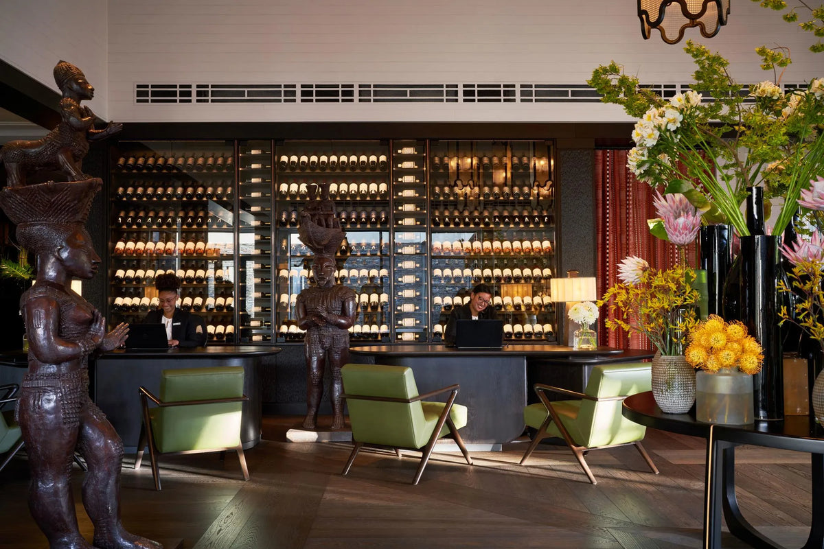 Delaire Graff Lodges and Spa Reception at Delaire Graff Lodges & Spa, Stellenbosch, South Africa.