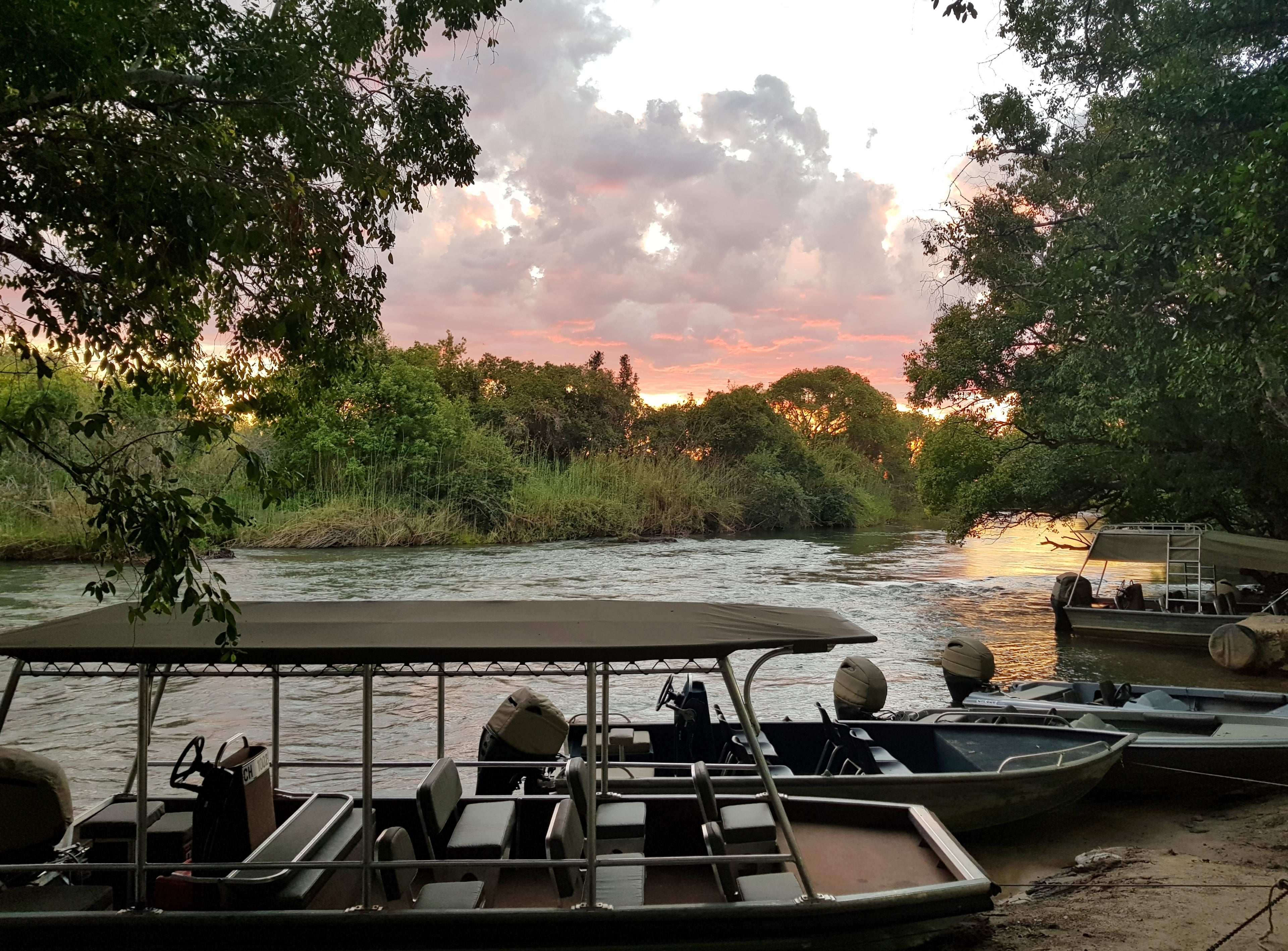 Tender Boats at Sunset