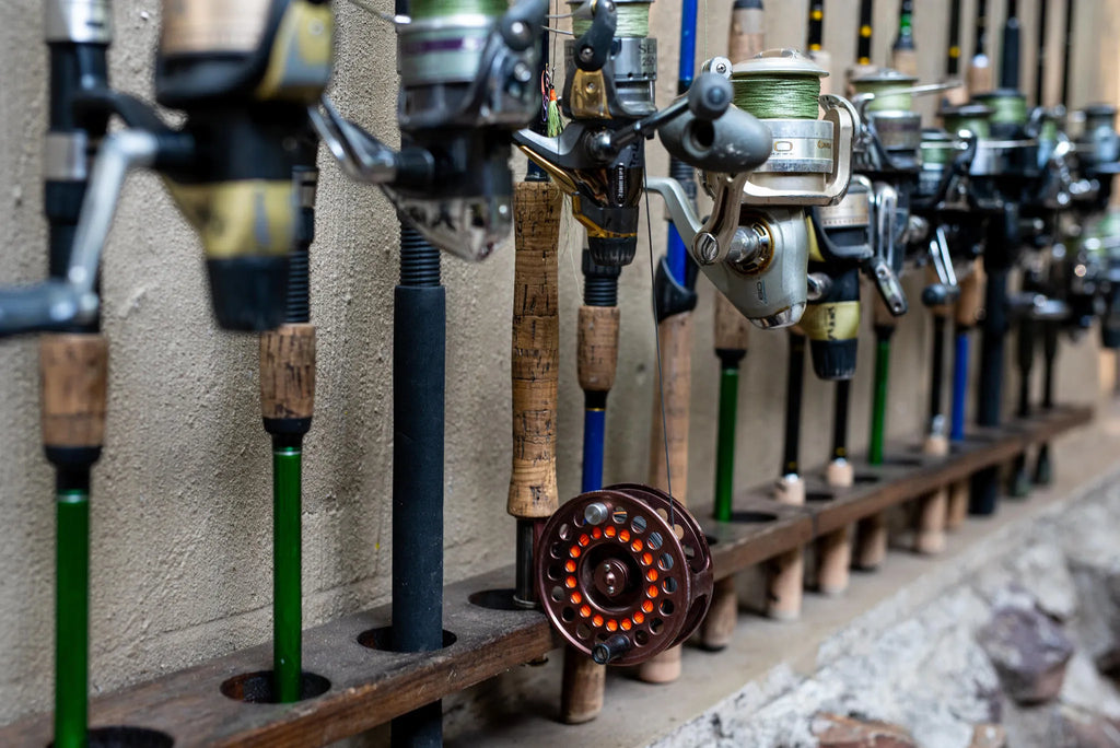Fishing Rods at Ichingo Chobe River Lodge by Mantis, Impalila Island, Namibia.