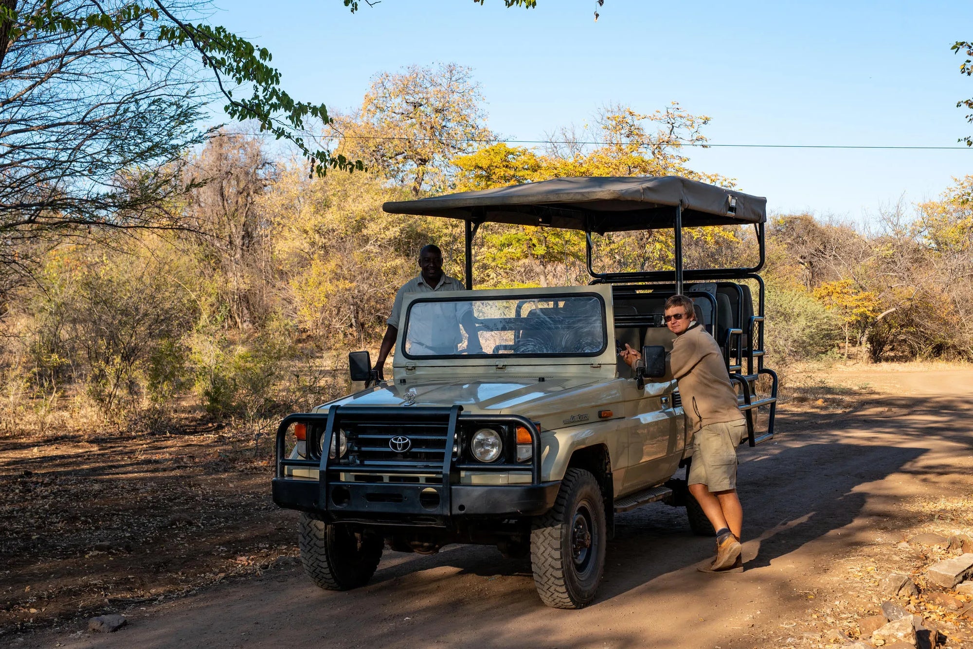 Transport to the Baobab tree at Ichingo Chobe River Lodge by Mantis, Impalila Island, Namibia.