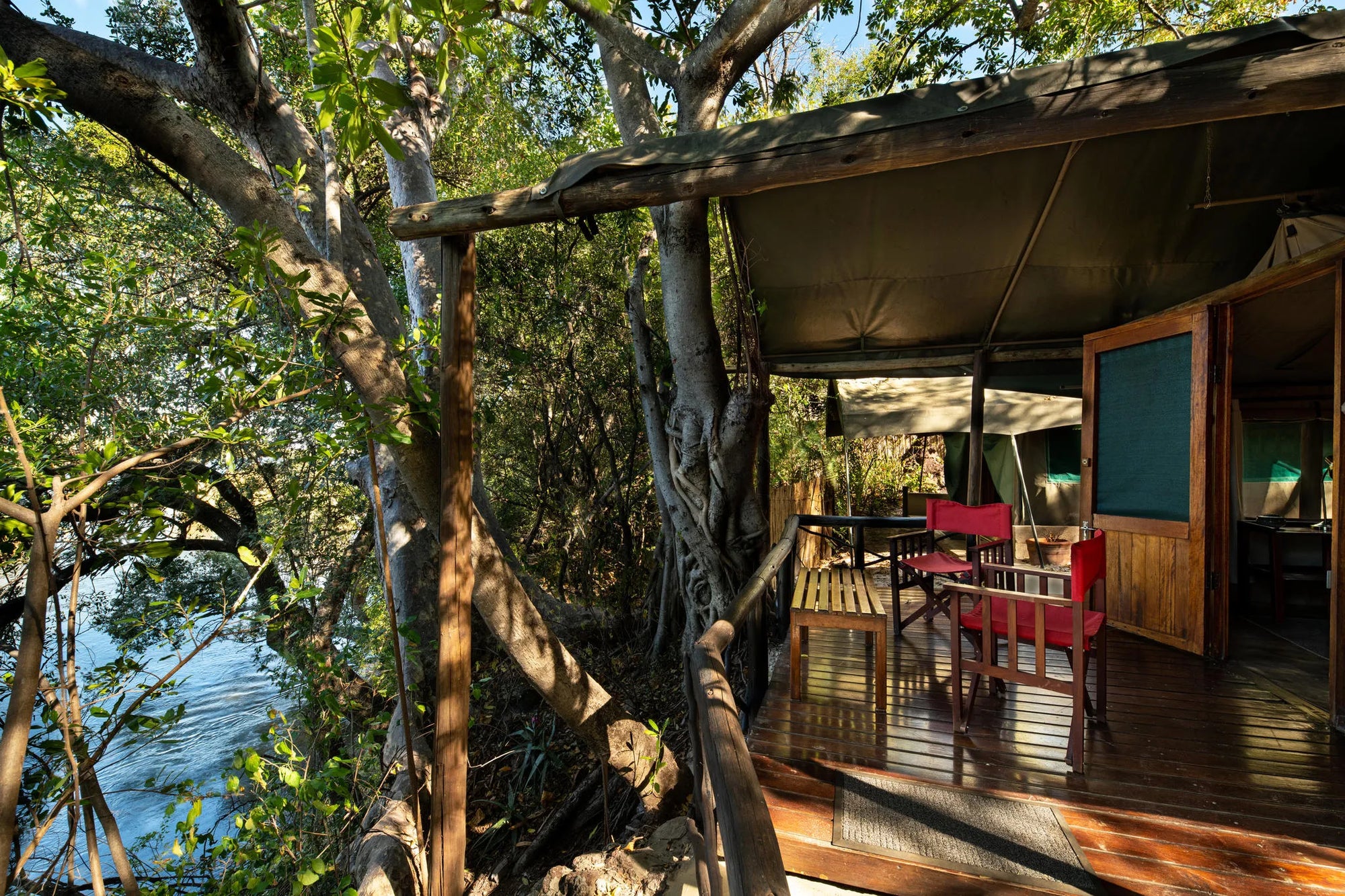 Accommodation - outdoor private balcony at Ichingo Chobe River Lodge by Mantis, Impalila Island, Namibia.
