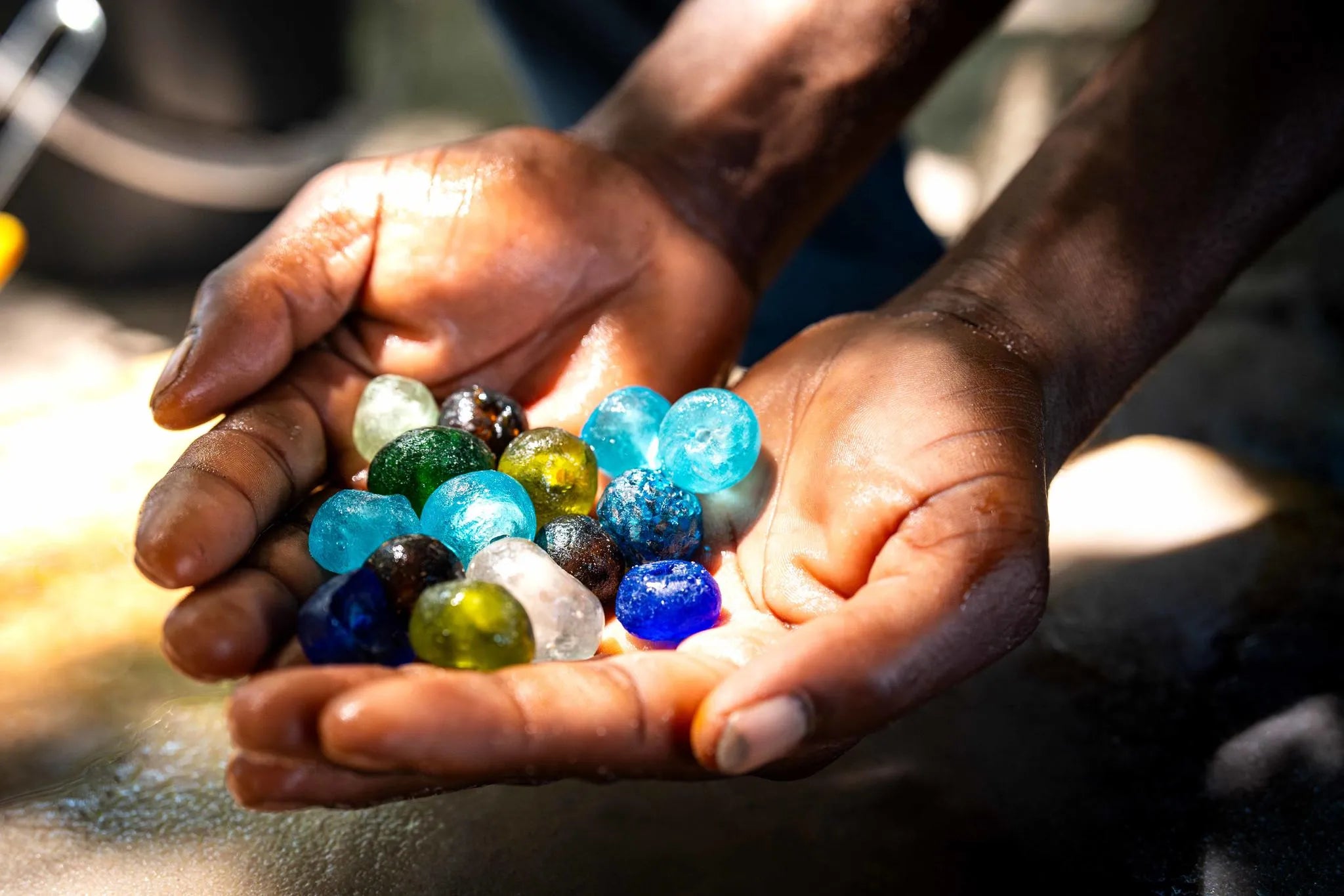 Glass Recycling Workshop at The Sijwa Project, Caprivi East, Namibia.