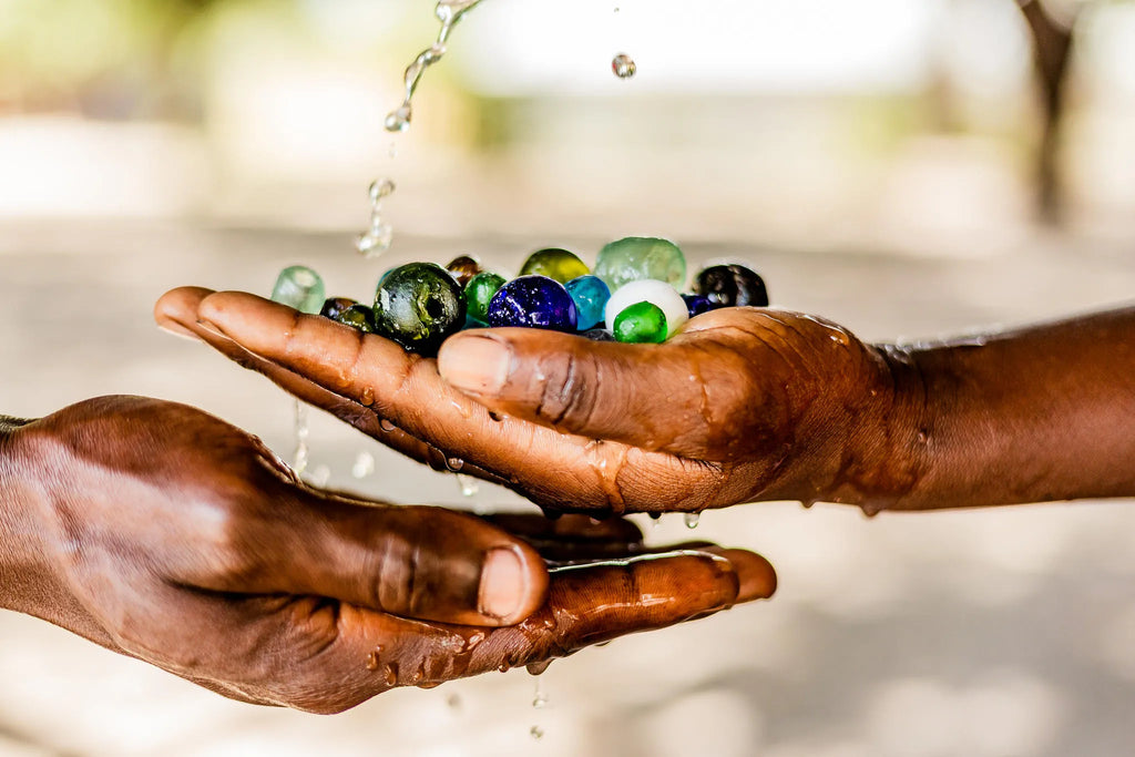 Glass Recycling Workshop at The Sijwa Project, Caprivi East, Namibia.