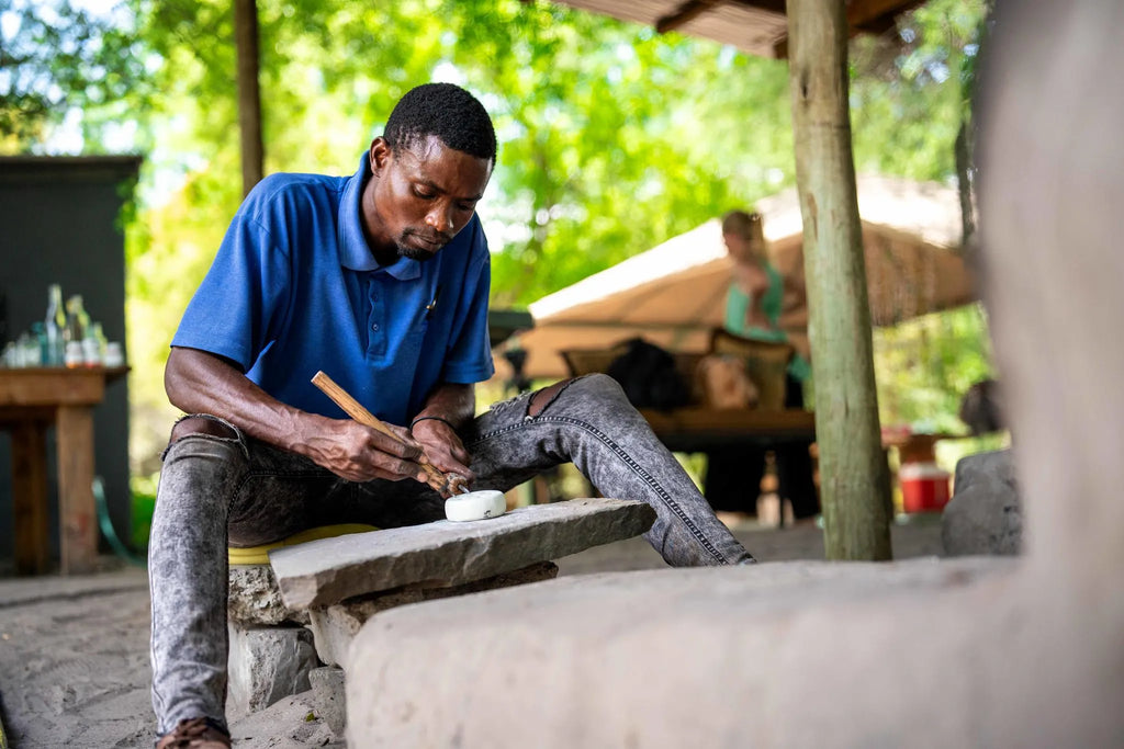 Glass Recycling Workshop at The Sijwa Project, Caprivi East, Namibia.