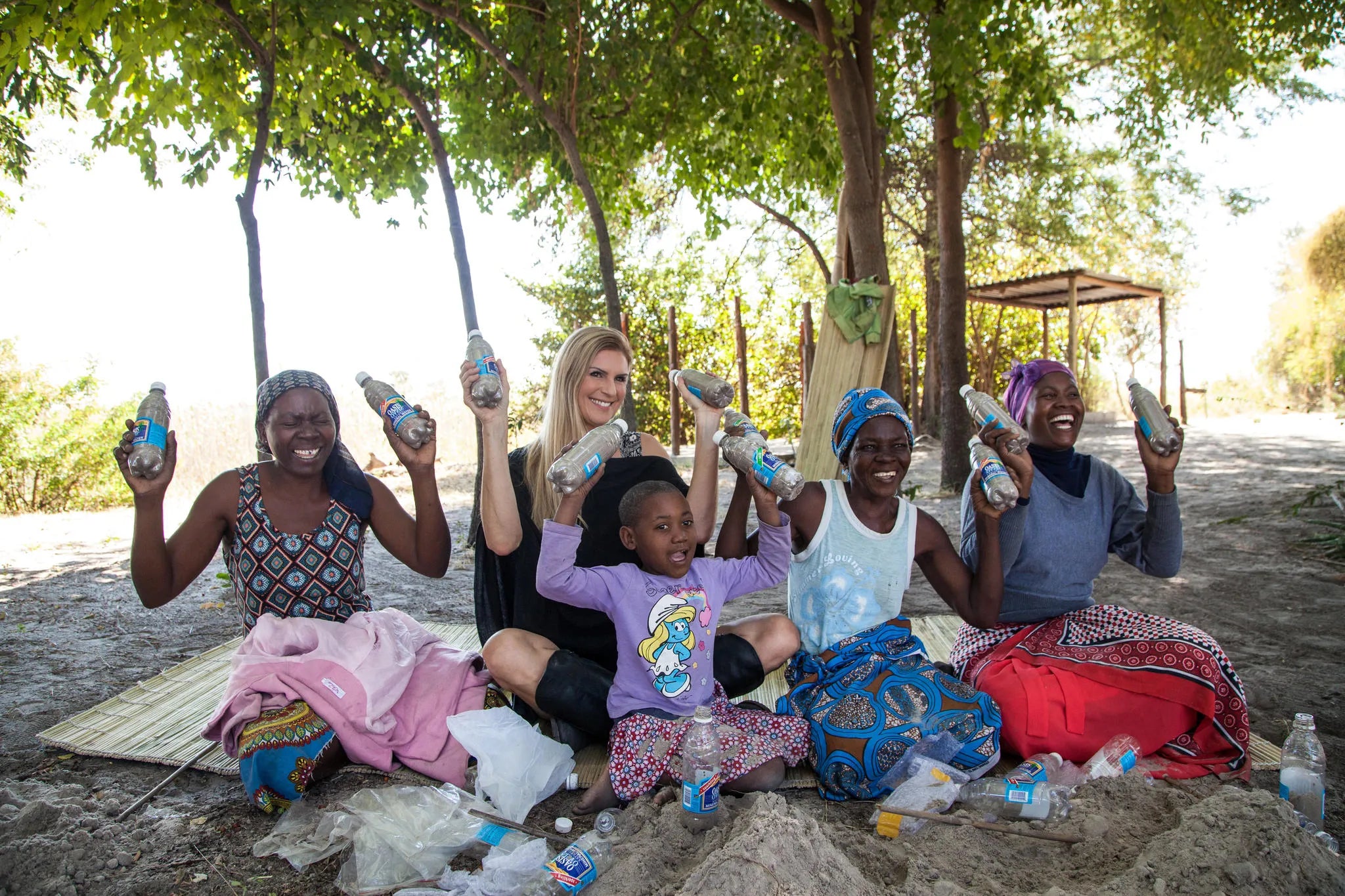 Plastic Recycling Workshop at The Sijwa Project at The Sijwa Project, Caprivi East, Namibia.