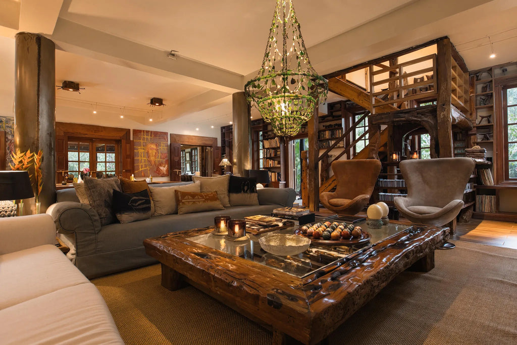 Main house living area at Hemingways Eden, Nairobi, Kenya.