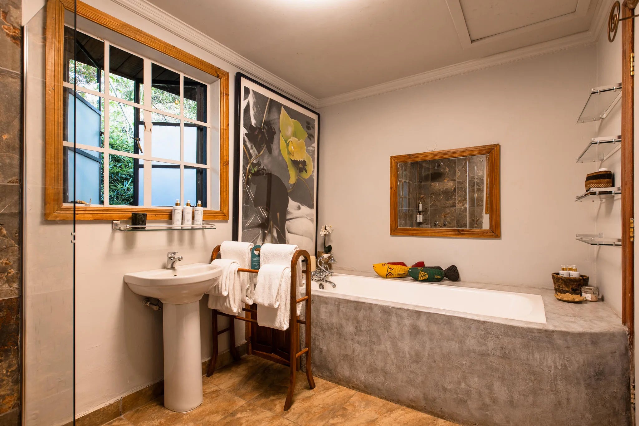 Cottage Bathroom at Hemingways Eden, Nairobi, Kenya.