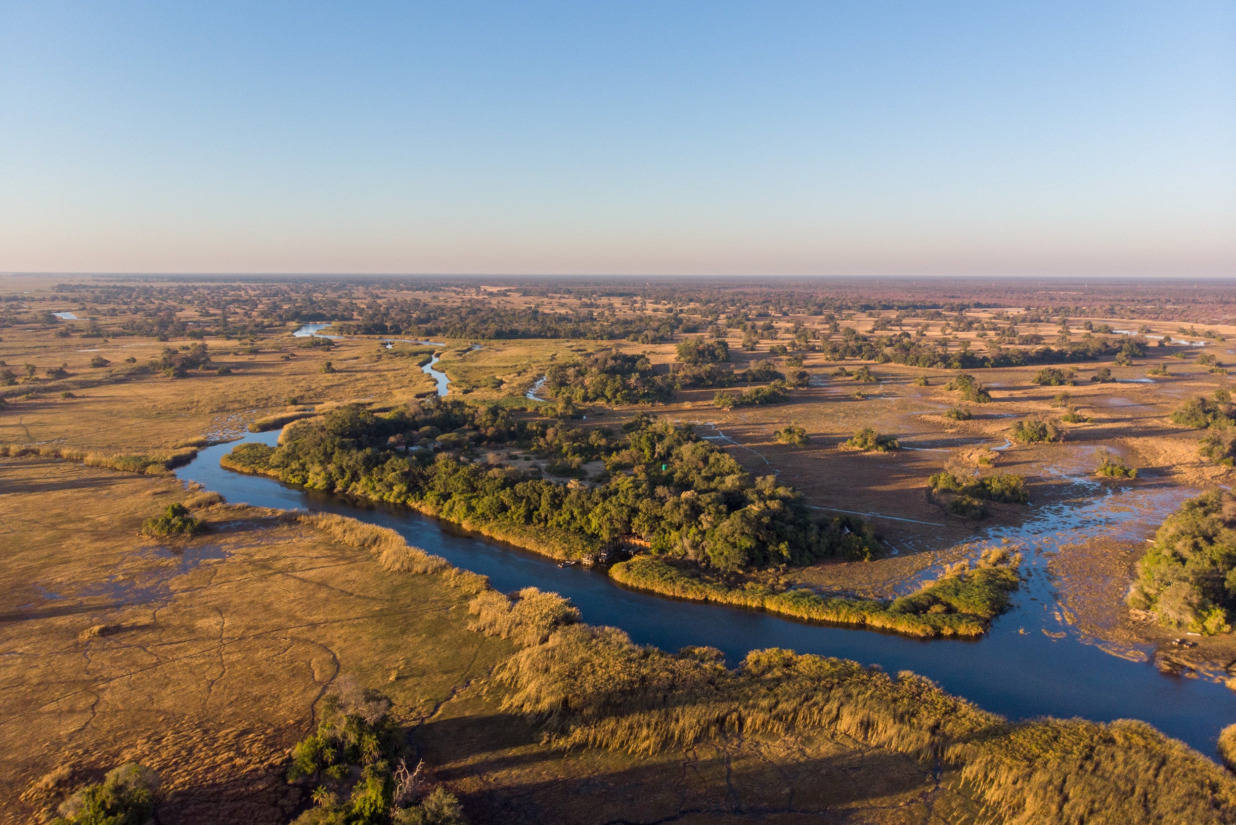 Aerial view of the Okavango Panhandle