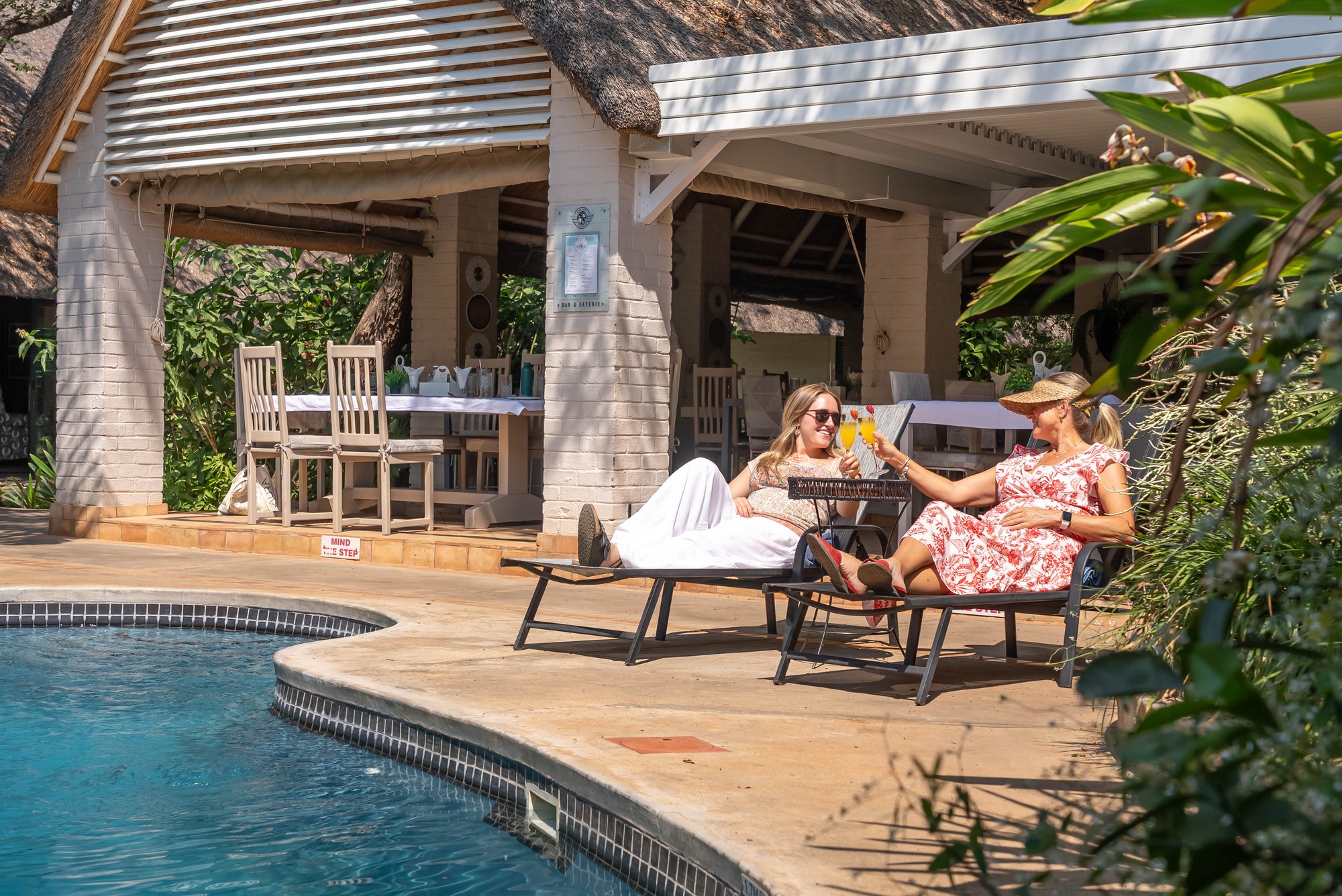 pool sun lounger detail