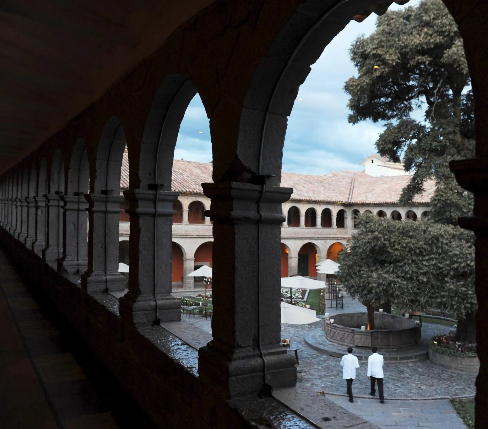 View from our cloysters at Monasterio, A Belmond Hotel, Cusco, Cusco, Peru.