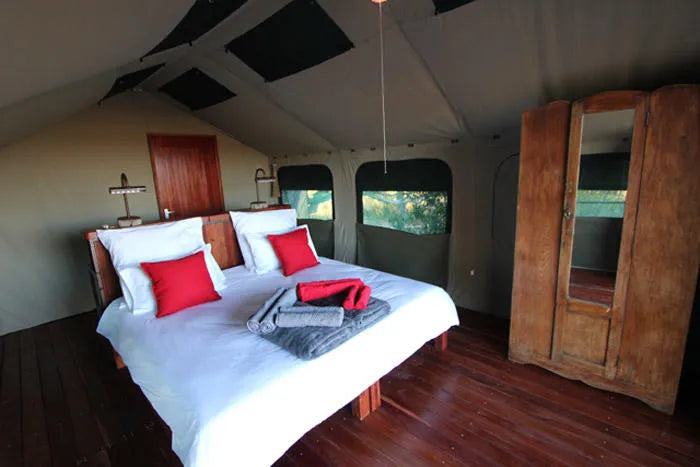 Guest Room Interior at Nkasa Lupala Tented Lodge, Nkasa Rupara National Park, Namibia.