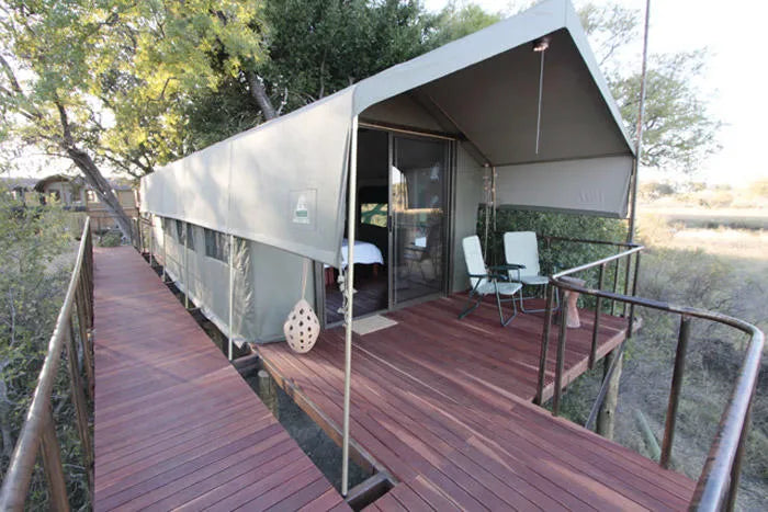 Guest Room Private Viewing Deck at Nkasa Lupala Tented Lodge, Nkasa Rupara National Park, Namibia.