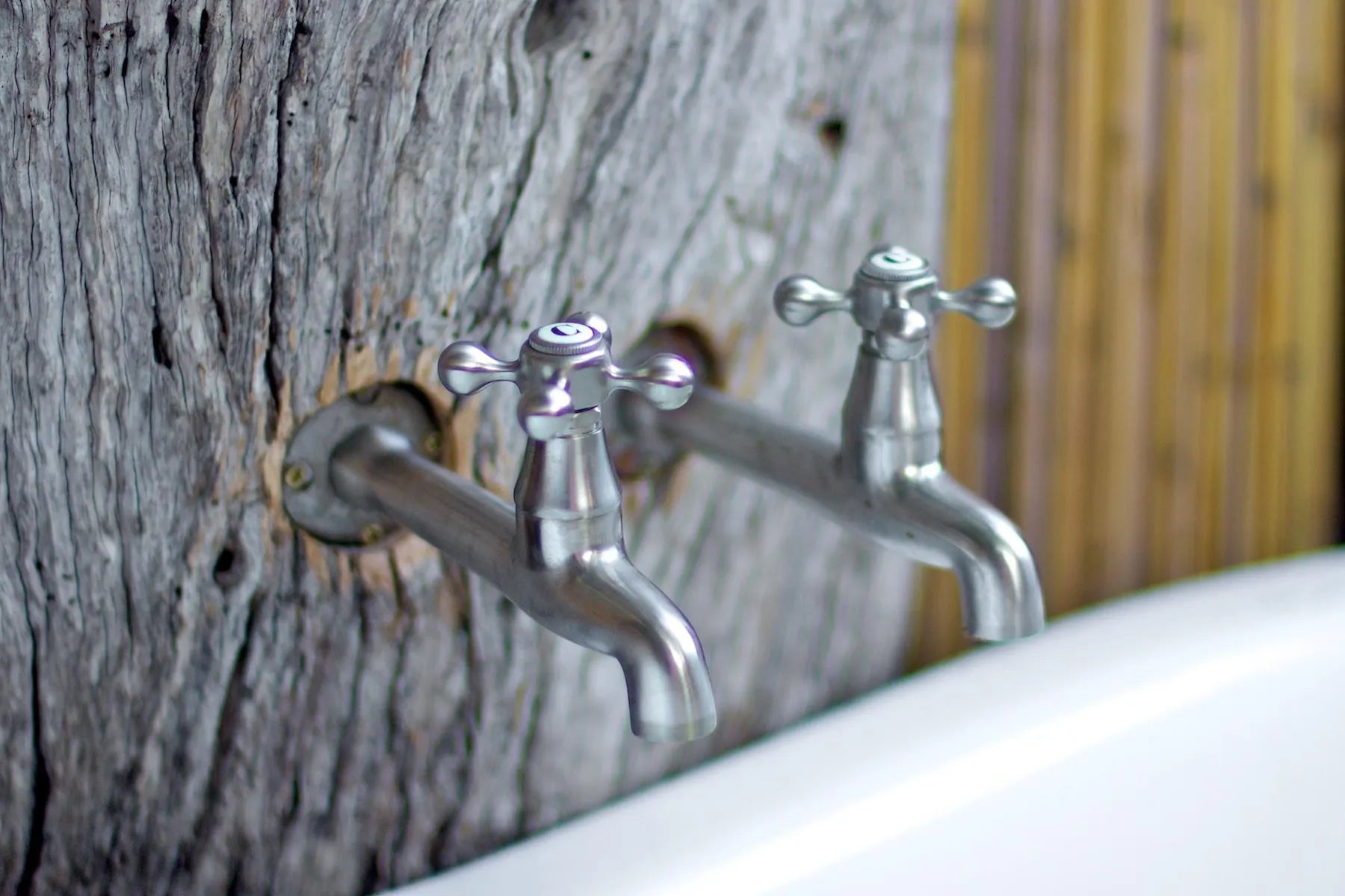 Taps at Nkasa Lupala Tented Lodge, Nkasa Rupara National Park, Namibia.