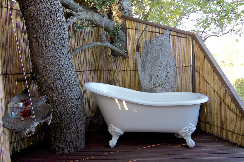 Bath tab at Nkasa Lupala Tented Lodge, Nkasa Rupara National Park, Namibia.