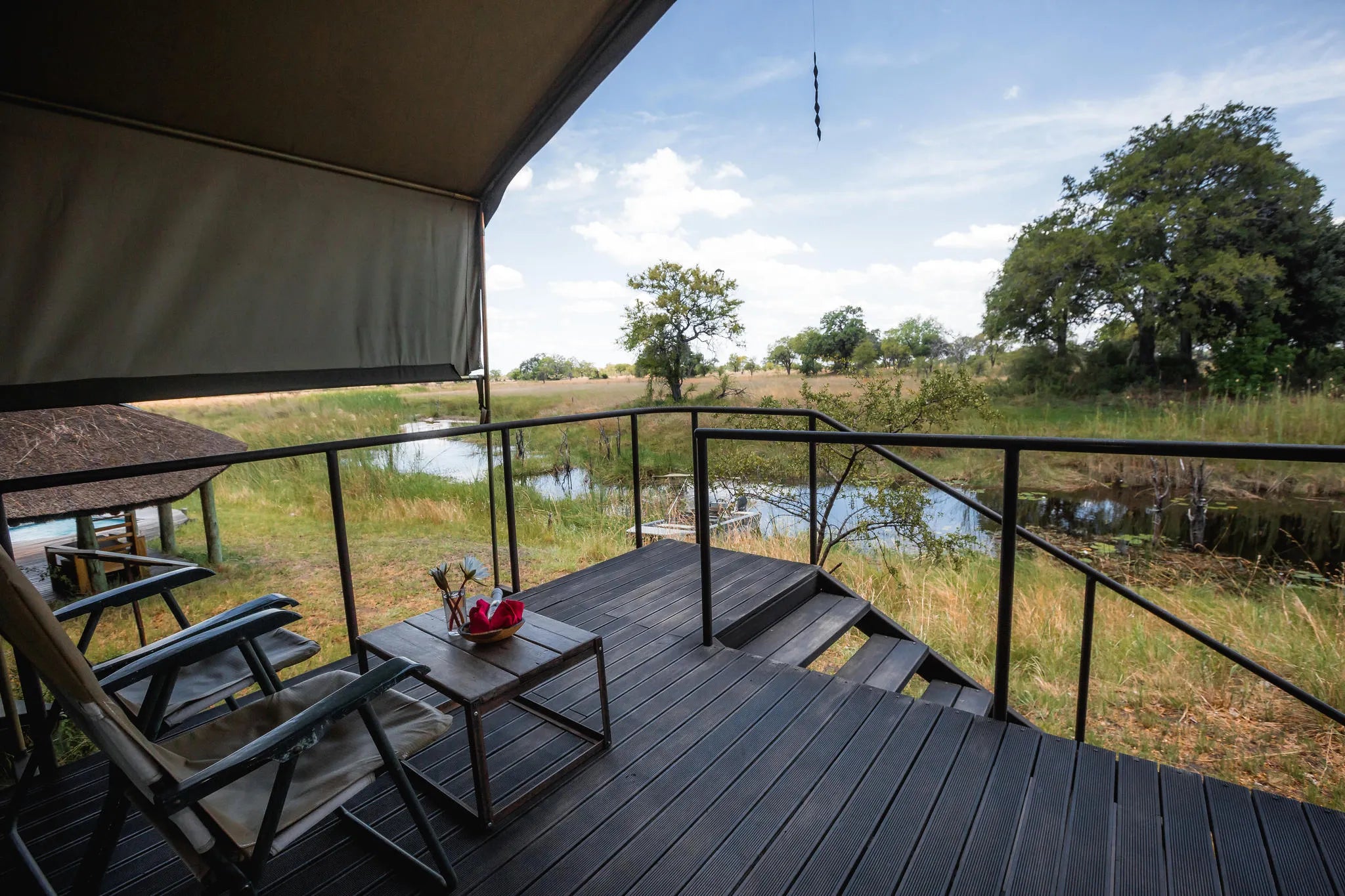 View from the chalets at Nkasa Lupala Tented Lodge, Nkasa Rupara National Park, Namibia.