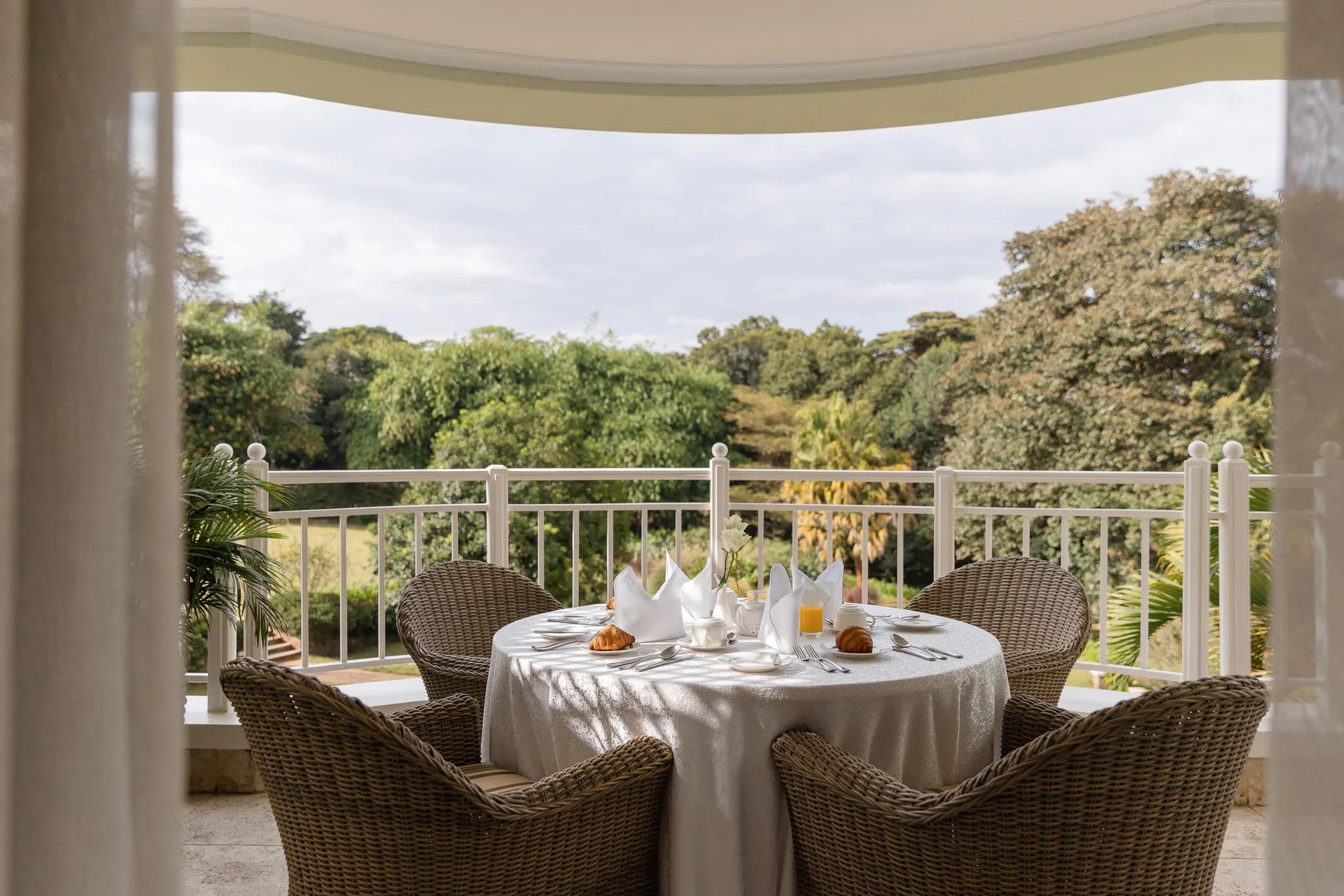 Hemingways Suite Balcony dining at Hemingways Nairobi, Nairobi, Kenya.