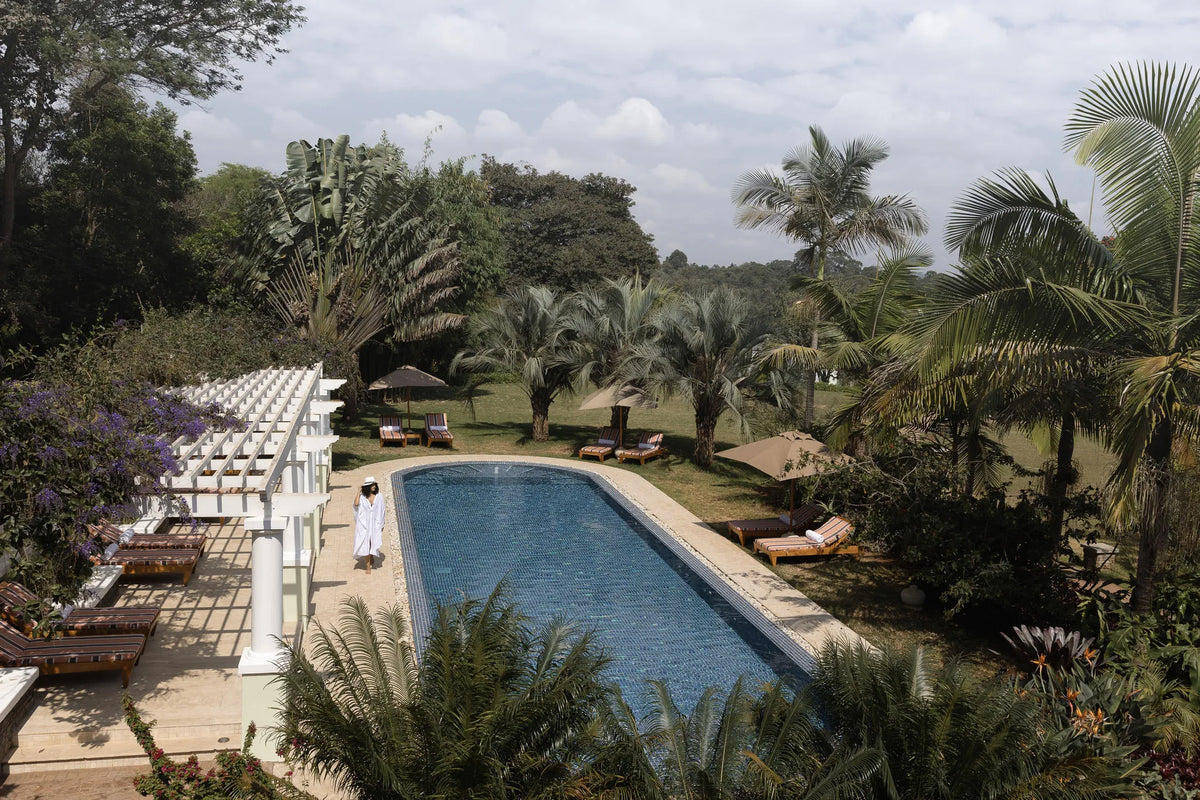 Swimming Pool Aerial View at Hemingways Nairobi, Nairobi, Kenya.