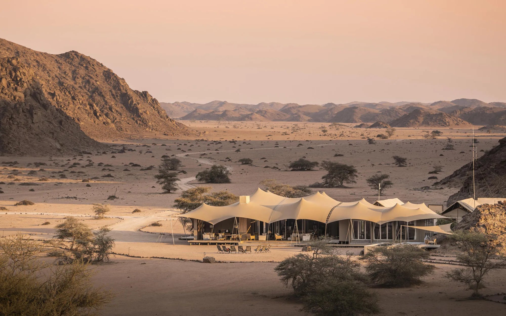 Wilderness Hoanib Skeleton Coast Camp at Wilderness Hoanib Skeleton Coast Camp, Kaokoveld, Namibia.