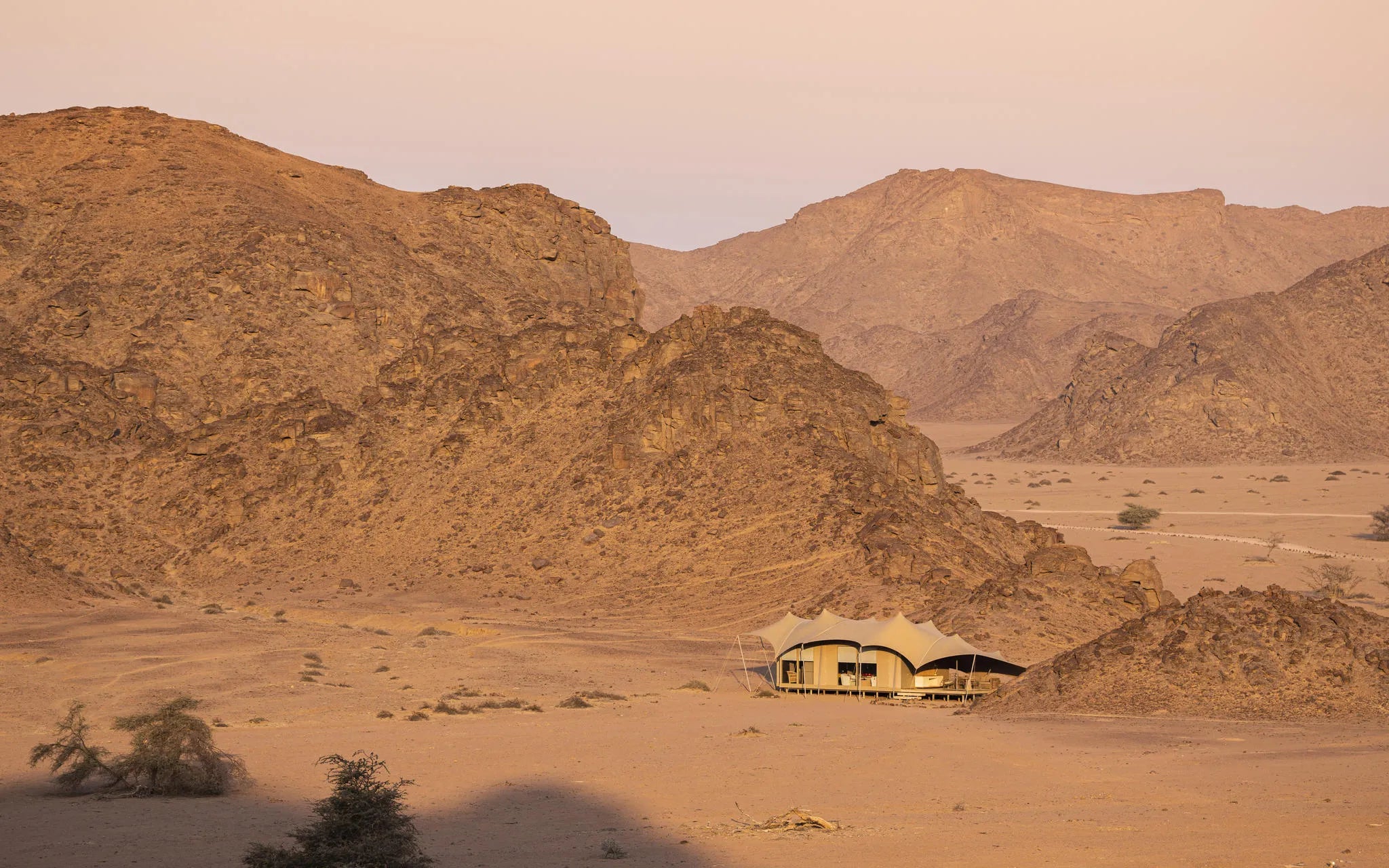 Wilderness Hoanib Skeleton Coast Camp at Wilderness Hoanib Skeleton Coast Camp, Kaokoveld, Namibia.