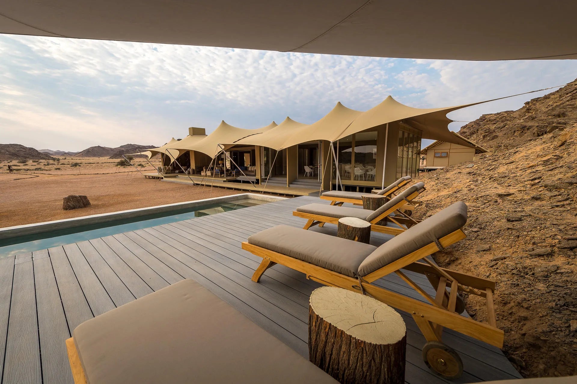 Wilderness Hoanib Skeleton Coast Camp at Wilderness Hoanib Skeleton Coast Camp, Kaokoveld, Namibia.