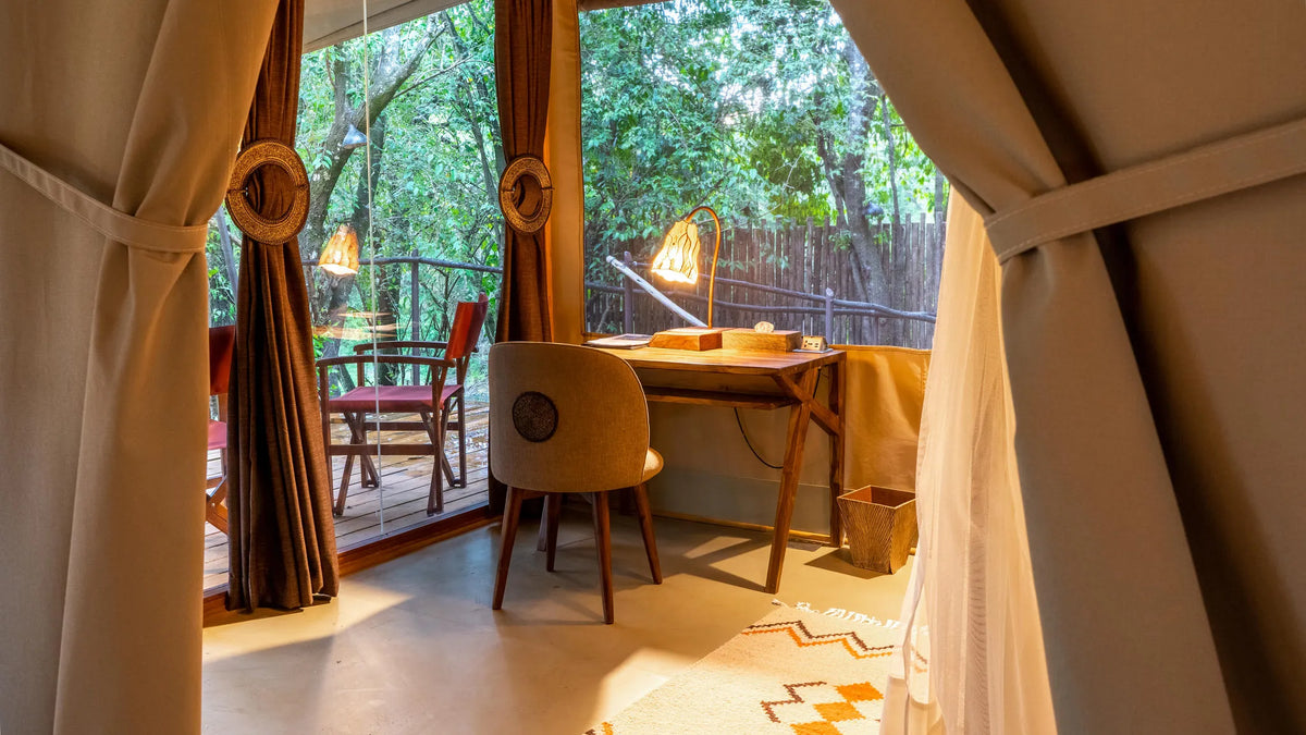 Family unit working station at Soroi Luxury Migration Camp, Masai Mara, Kenya.