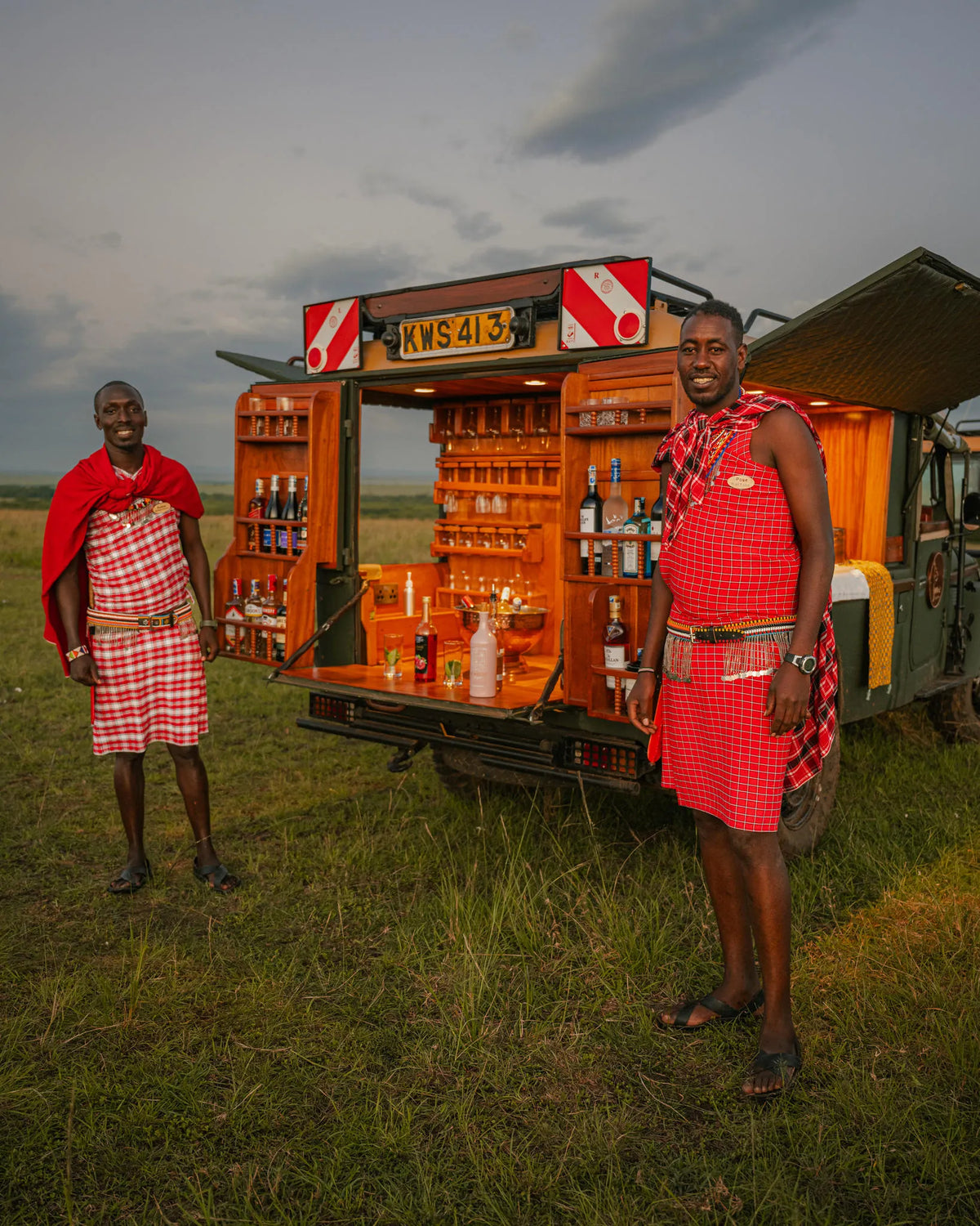 Out of Africa sundowner vehicle at Soroi Luxury Migration Camp, Masai Mara, Kenya.