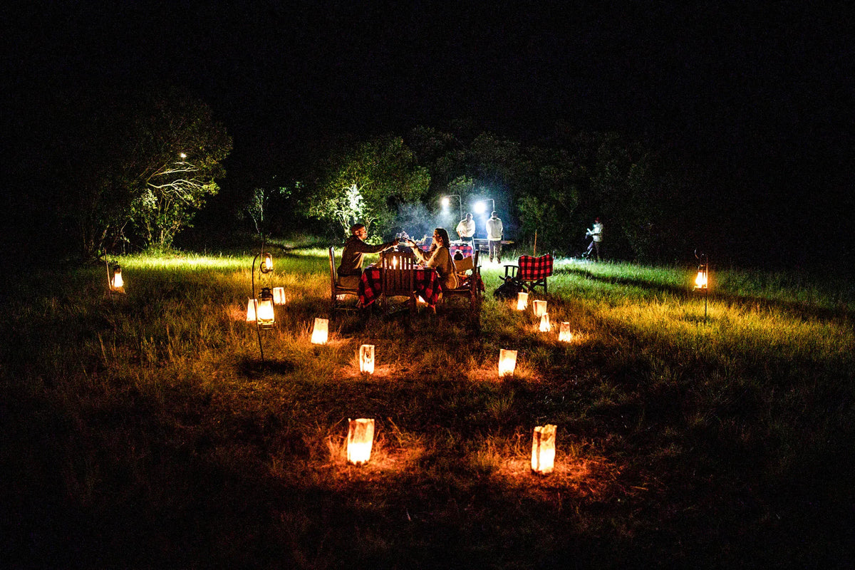Private Bush Dinner at Soroi Luxury Migration Camp, Masai Mara, Kenya.