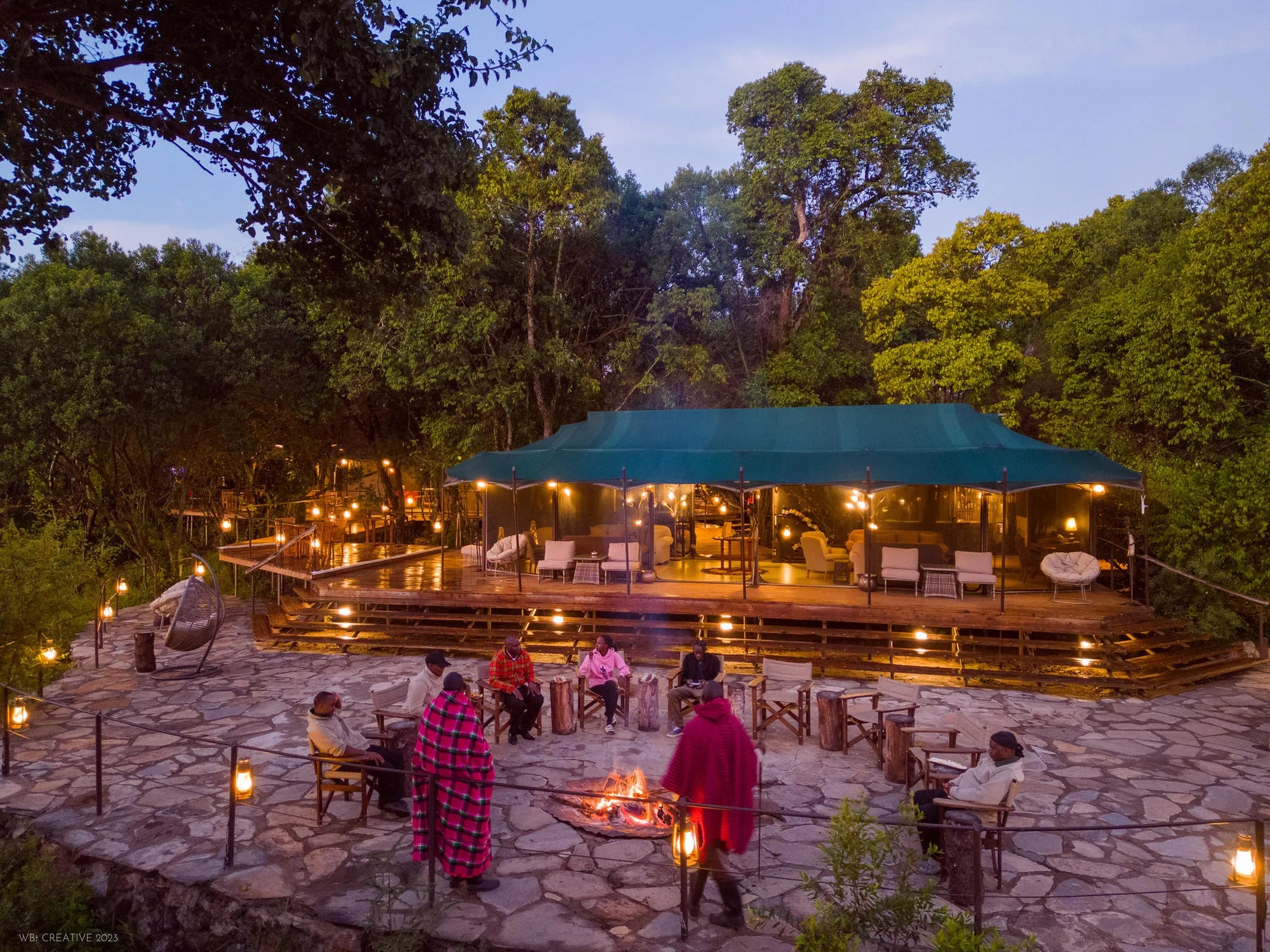 Fire place at Soroi Luxury Migration Camp, Masai Mara, Kenya.