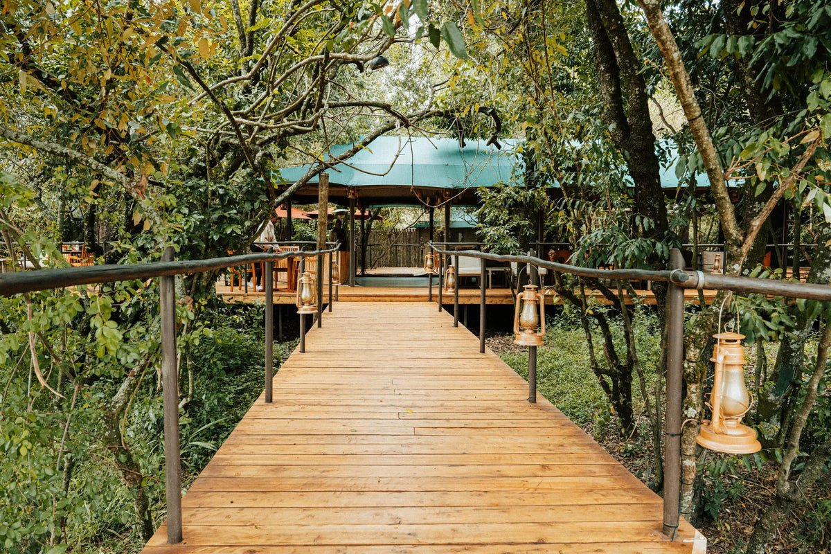 Walkway at Soroi Luxury Migration Camp, Masai Mara, Kenya.