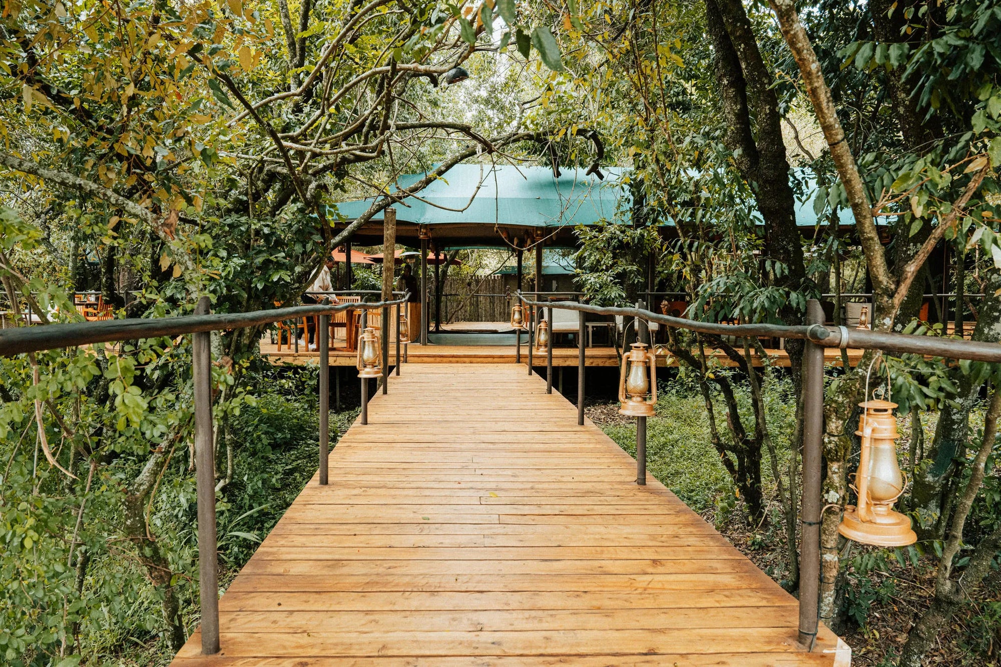 Walkway at Soroi Luxury Migration Camp, Masai Mara, Kenya.