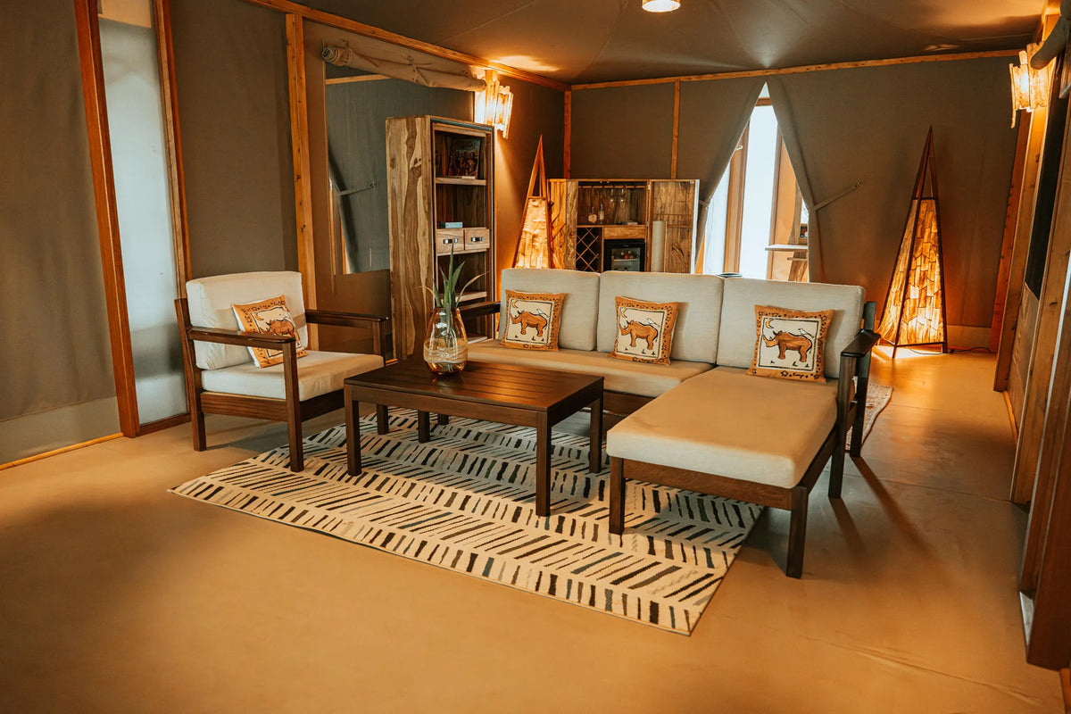 Family Unit Lounge at Soroi Luxury Migration Camp, Masai Mara, Kenya.