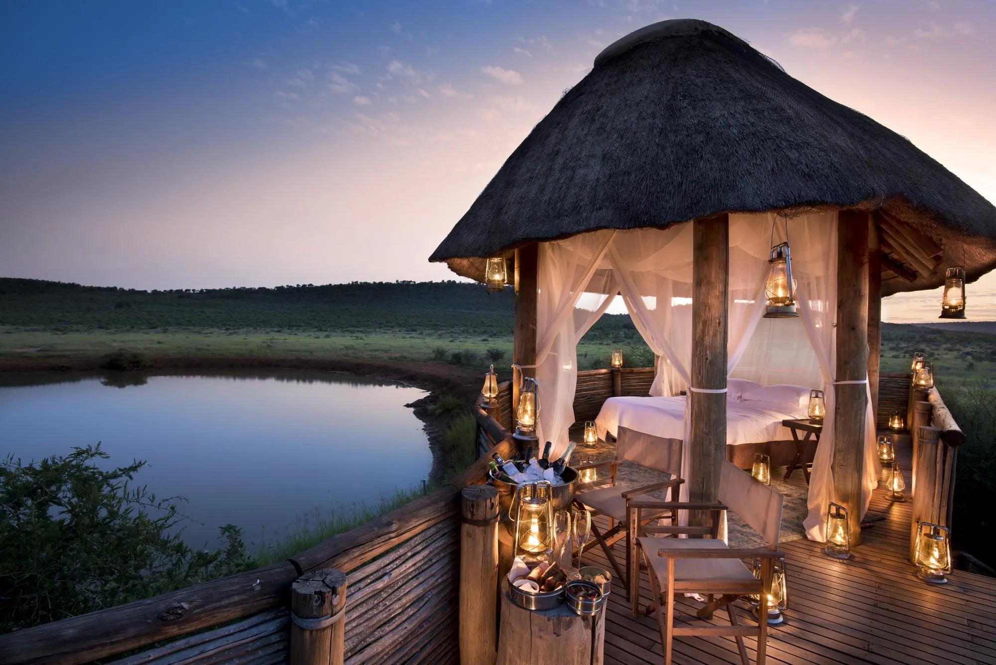 Morukuru Family Madikwe - Hide and sleepout at Morukuru Farm House, Madikwe Game Reserve, South Africa.