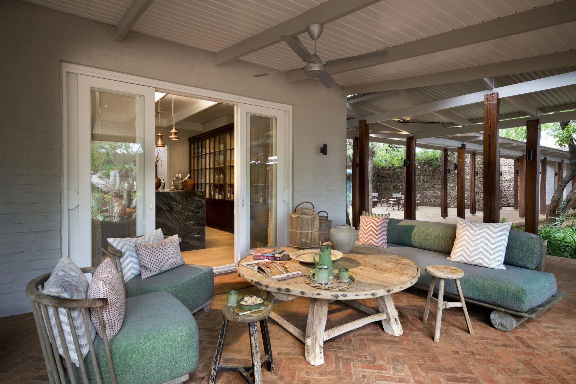 Morukuru Farm House - wrap around veranda at Morukuru Farm House, Madikwe Game Reserve, South Africa.