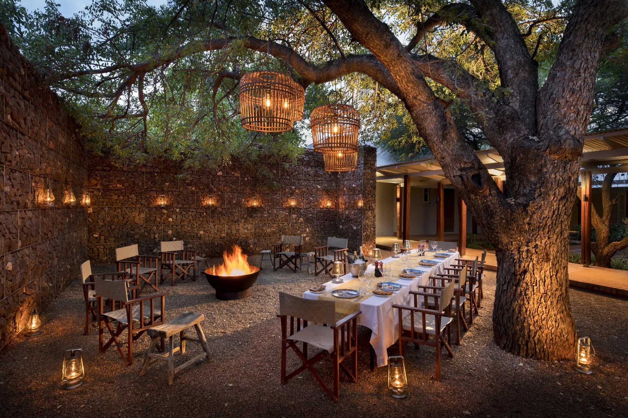 Morukuru Farm House - Boma at Morukuru Farm House, Madikwe Game Reserve, South Africa.