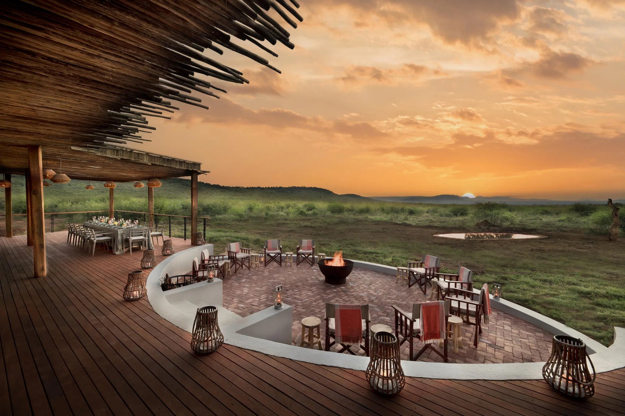 Morukuru Farm House - Viewing deck at Morukuru Farm House, Madikwe Game Reserve, South Africa.