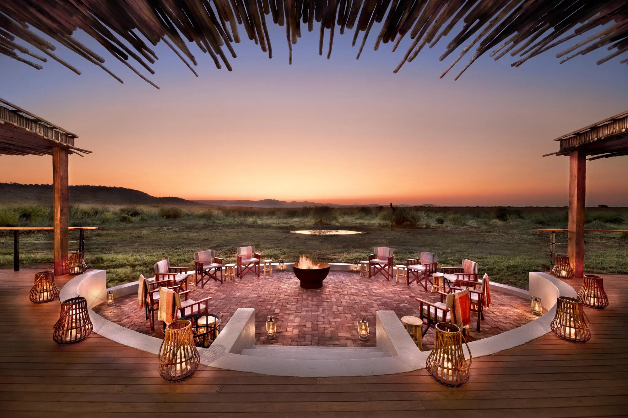 Morukuru Farm House - Viewing deck at Morukuru Farm House, Madikwe Game Reserve, South Africa.