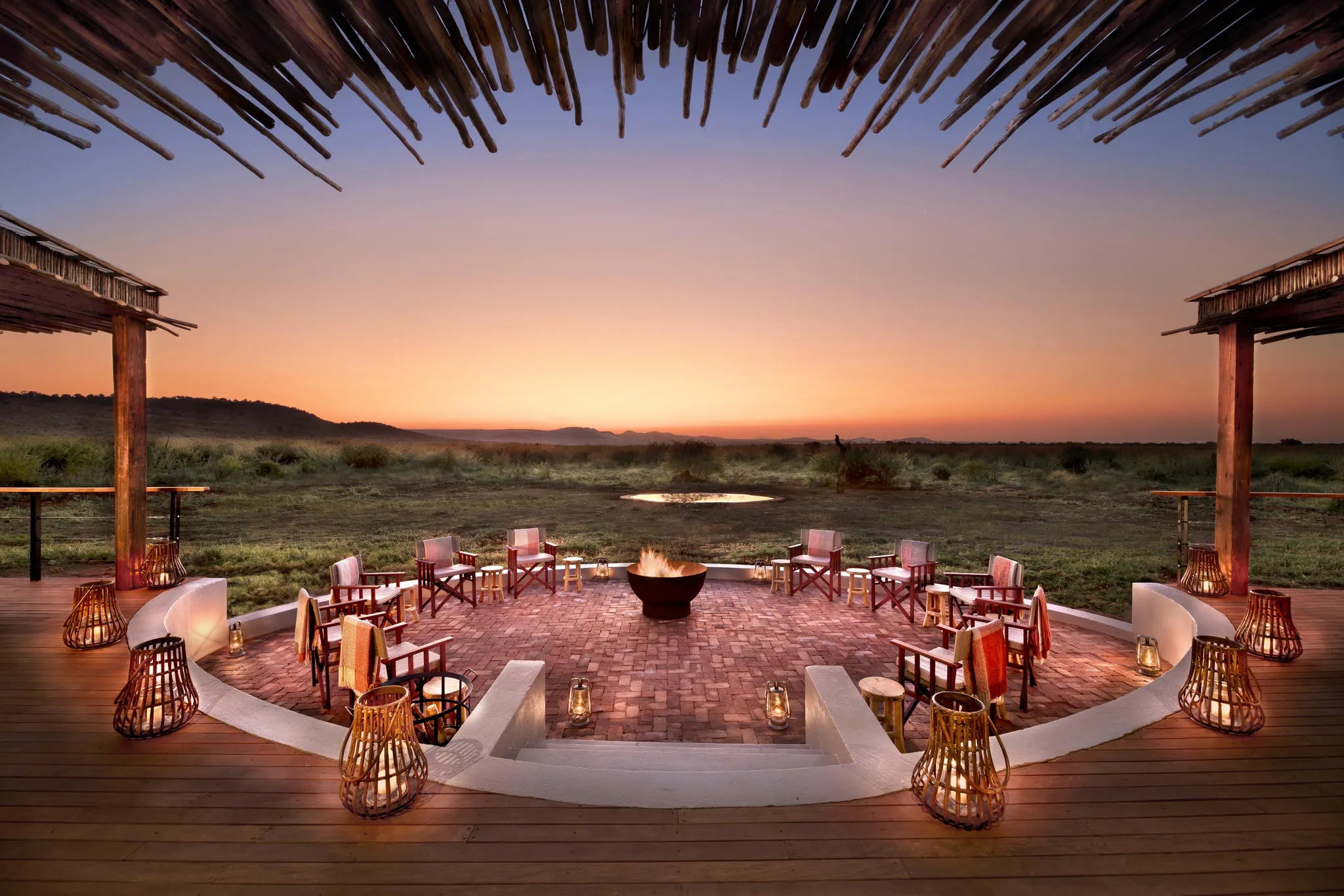 Morukuru Farm House - Viewing deck at Morukuru Farm House, Madikwe Game Reserve, South Africa.