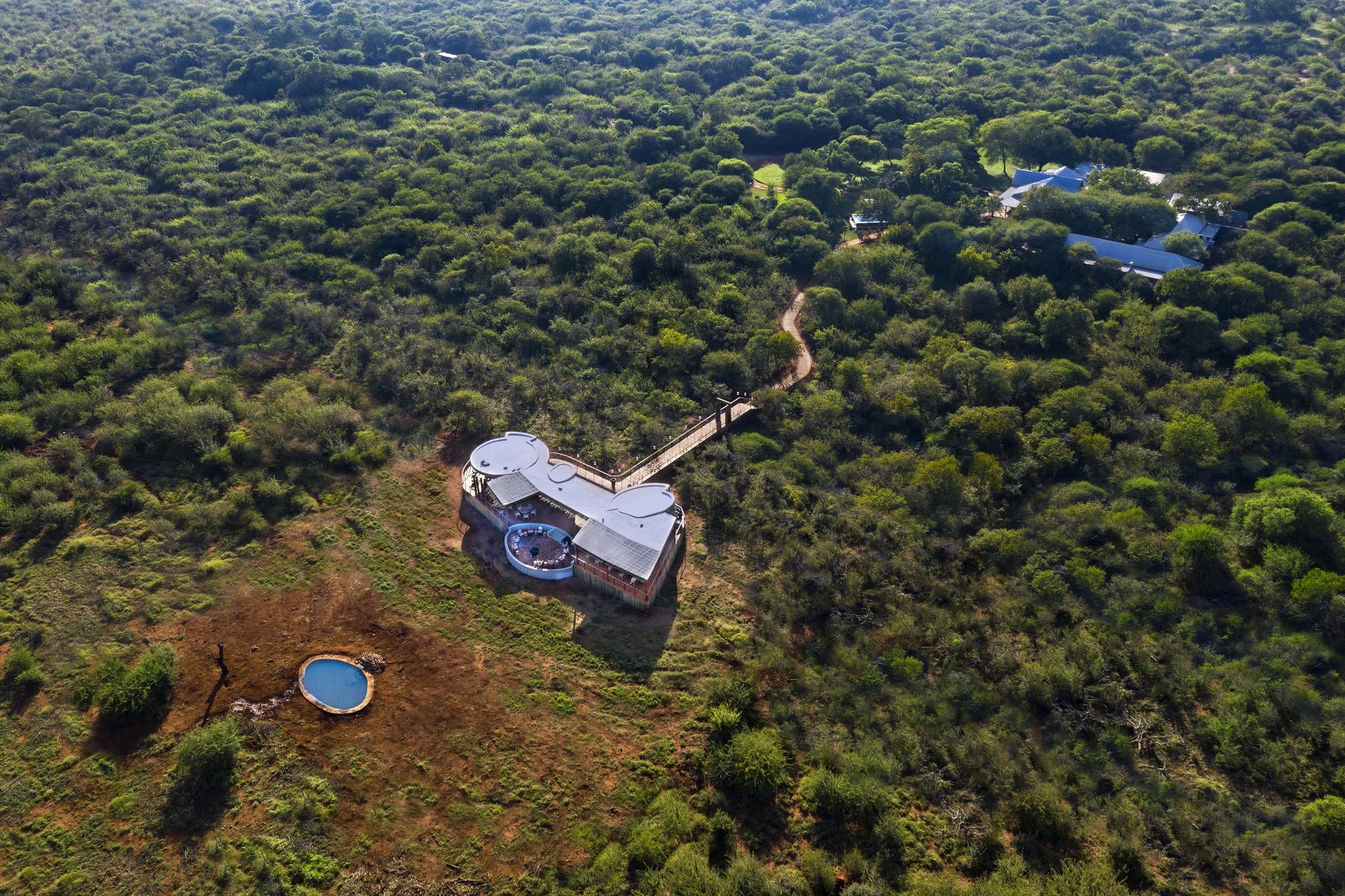 Morukuru Farm House - aerial view at Morukuru Farm House, Madikwe Game Reserve, South Africa.
