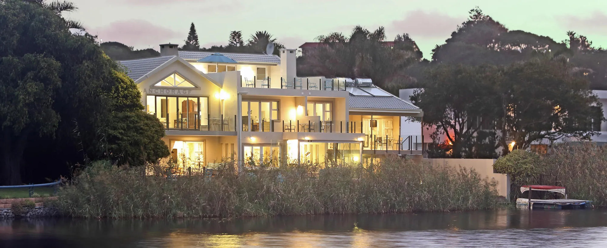 The Anchorage Wilderness waterfront guest house at one with nature at The Anchorage Wilderness, Wilderness, South Africa.