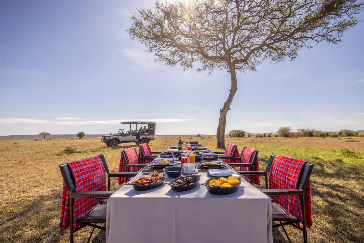 Bush Breakfast at JW Marriott Masai Mara Lodge, Masai Mara, Kenya.