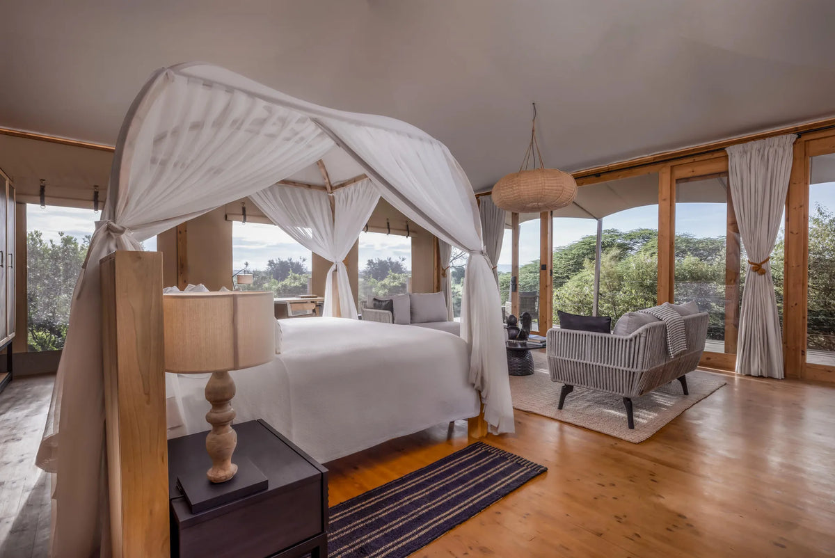 Deluxe King Suite at JW Marriott Masai Mara Lodge, Masai Mara, Kenya.