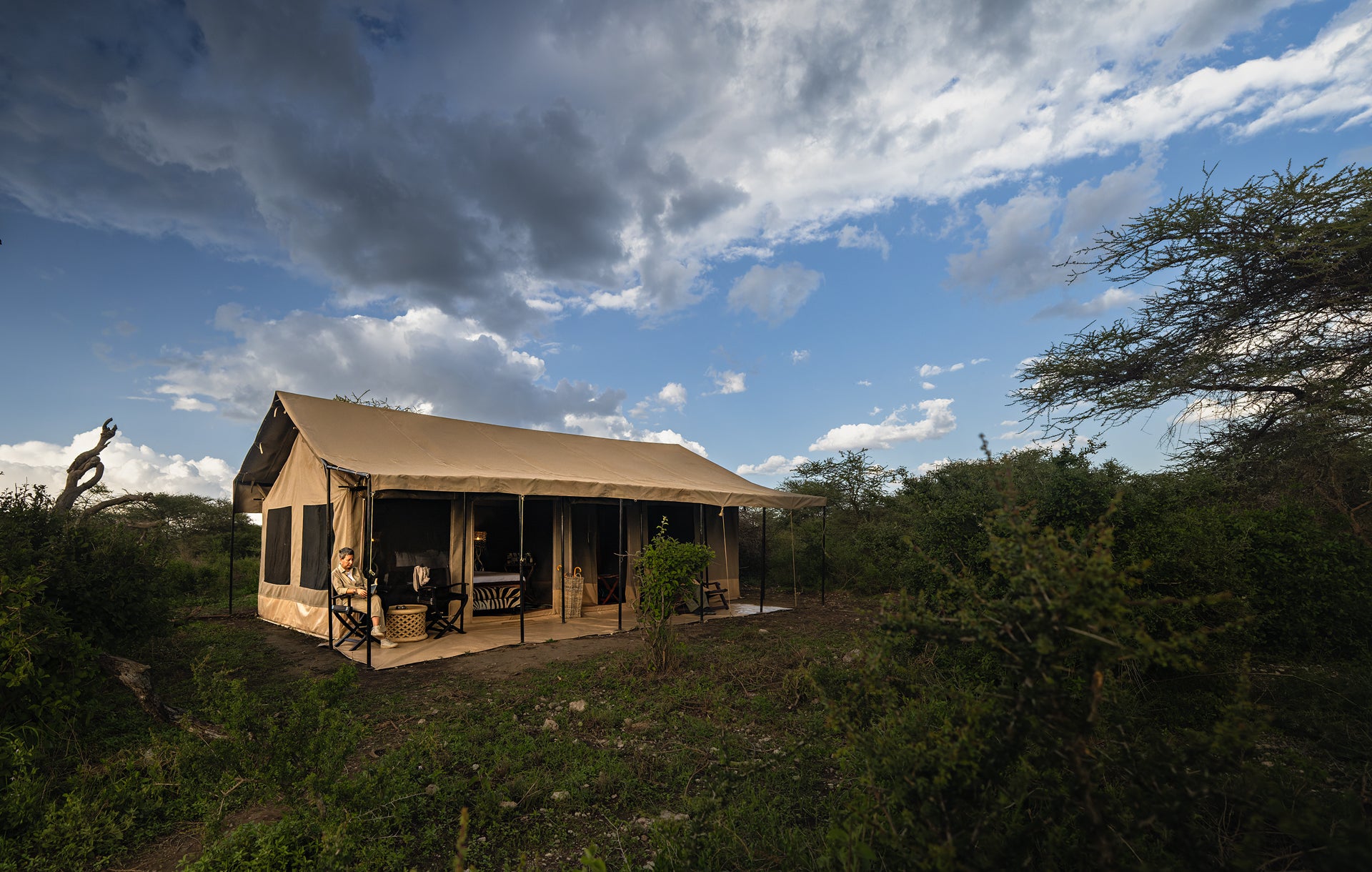Our tents are beautifully positioned in the middle of the bush