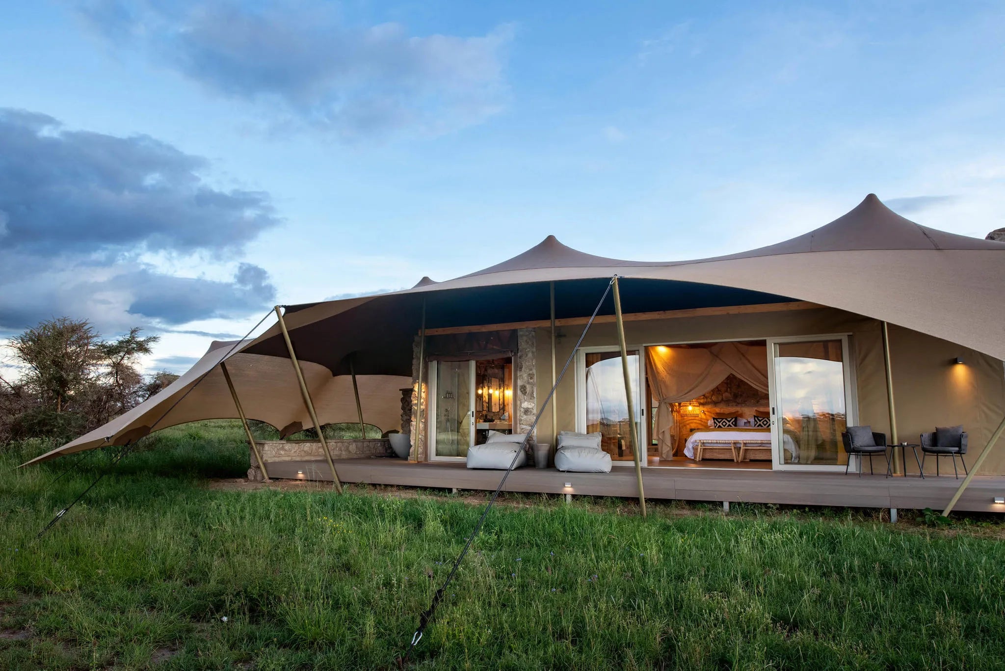 Asilia Africa - Namiri Plains Retreats - Bedroom Exterior at Retreats at Namiri Plains, Eastern Serengeti.