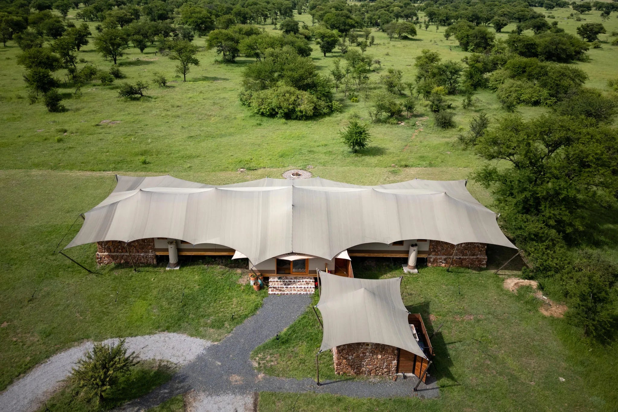 Asilia Africa - Sayari Retreat - Aerial View at Retreats at Sayari, Northern Serengeti, Tanzania.