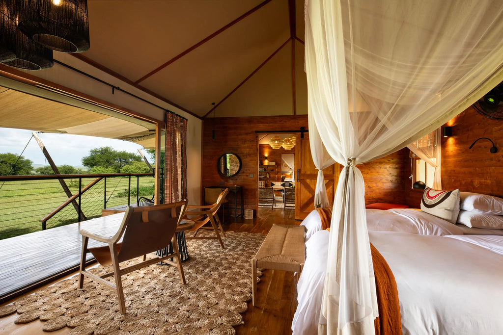 Asilia Africa - Sayari Retreat - Bedroom at Retreats at Sayari, Northern Serengeti, Tanzania.