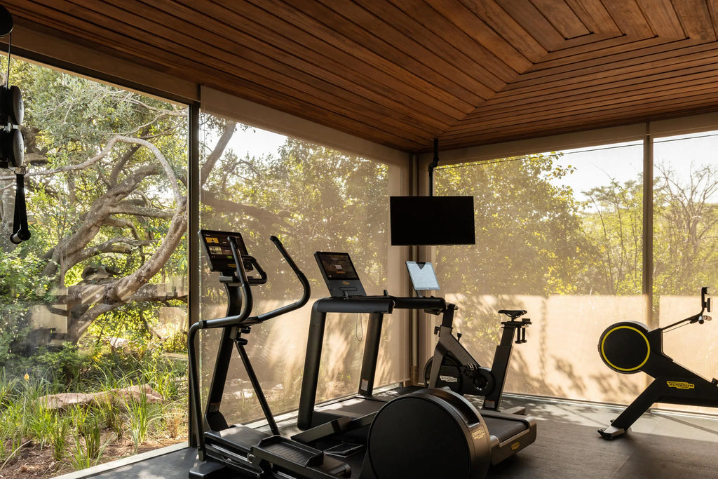 Singita Milele Gym at Singita Milele, Singita Serengeti Grumeti, Tanzania.