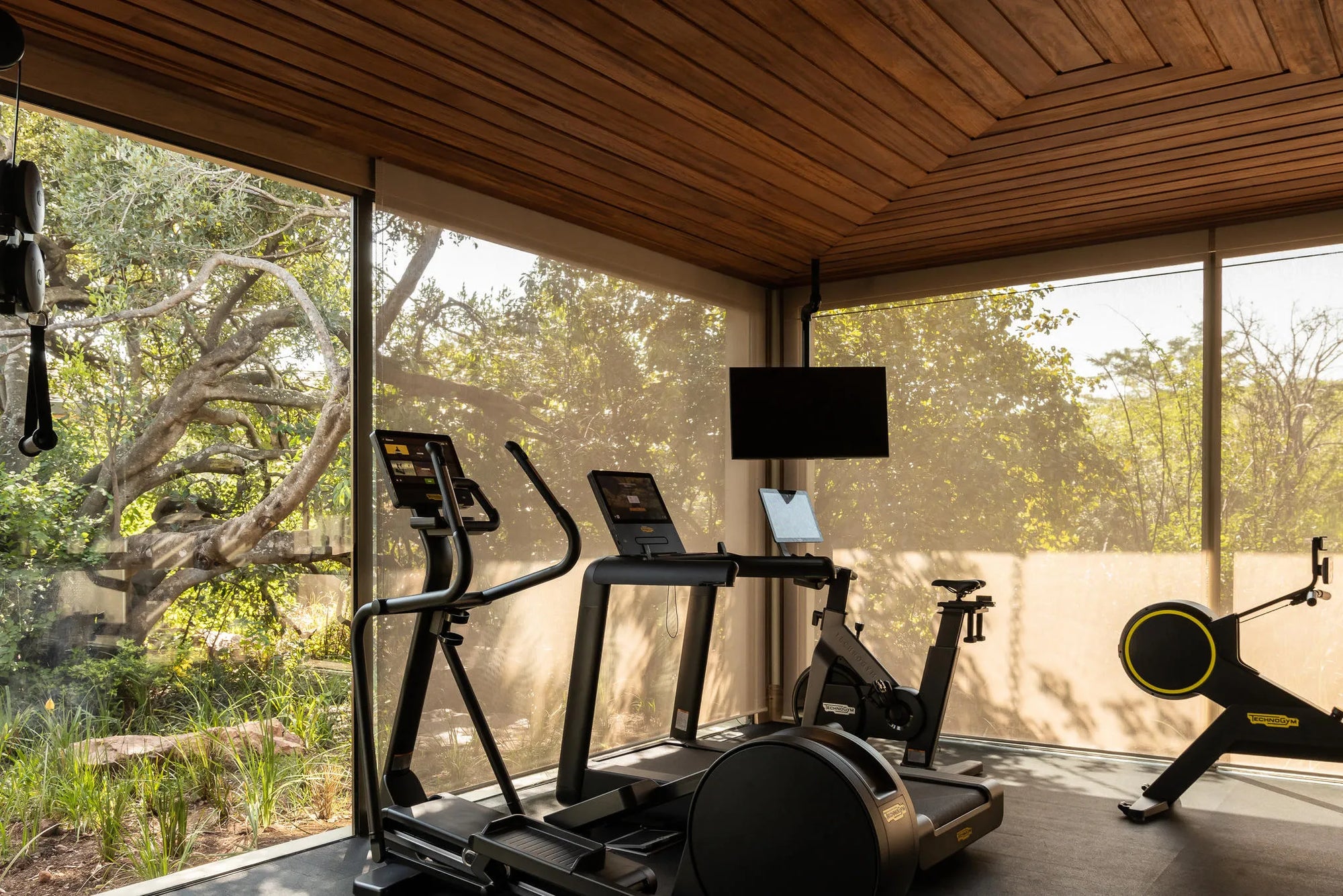 Singita Milele Gym at Singita Milele, Singita Serengeti Grumeti, Tanzania.
