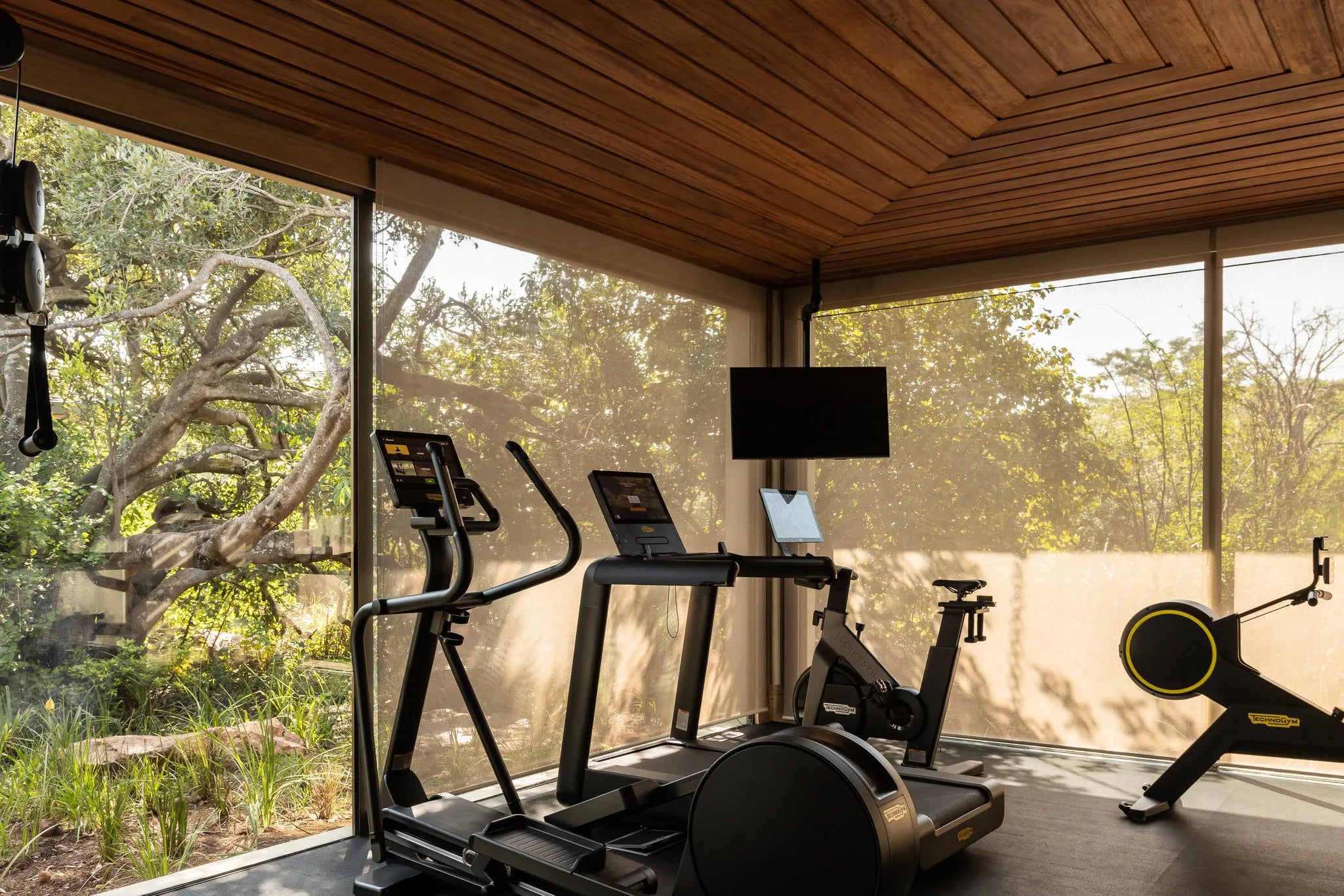 Singita Milele Gym at Singita Milele, Singita Serengeti Grumeti, Tanzania.
