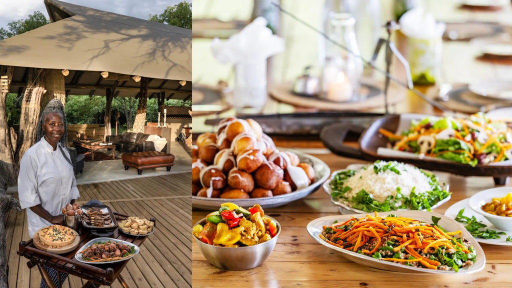 Menus inspired by Motswana Cuisine at MmaTsebe Tented Camp , Khwai, Botswana.