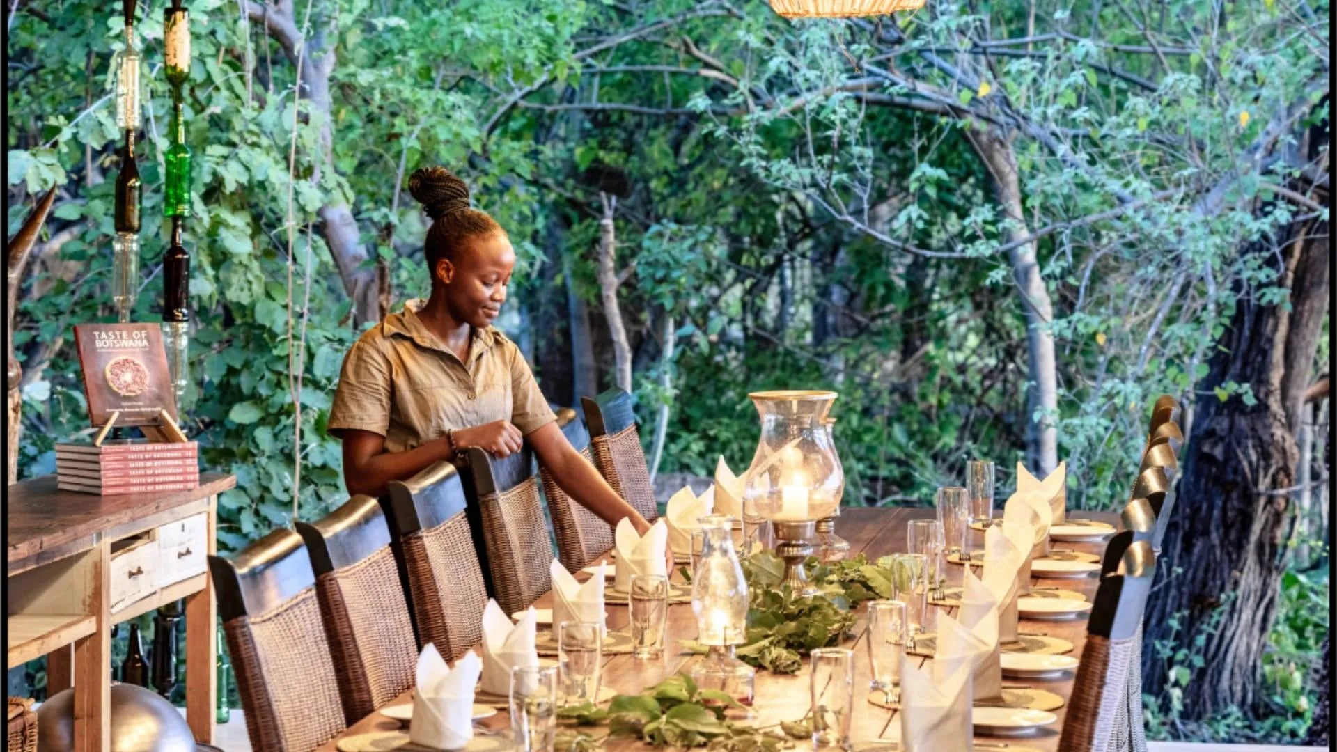 Communal and Private Dining Available at MmaTsebe Tented Camp , Khwai, Botswana.